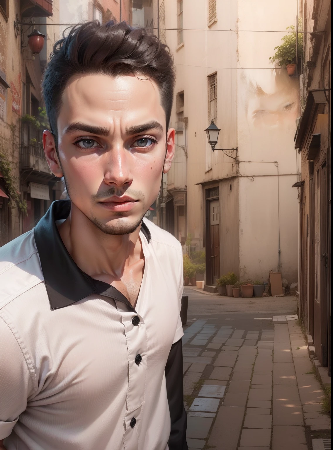 Attitude boy realistic face