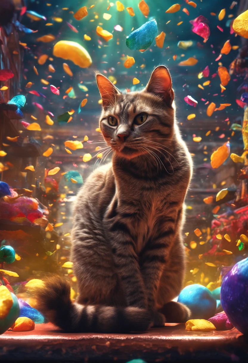 Cat eating an apple. Photo ultra realistic, colorful, intricate, ultra detailed artistic photography, colorful night aura, shadows, oil on canvas, brush strokes, smooth, ultra high definition, 32k, ultra sharp focus, intricate artwork masterpiece, ominous, matte painting movie poster, golden ratio, intricate, epic, highly detailed, vibrant, production cinematic character render, ultra high quality creation by Disney studios, photorealistic, seductively positioned,