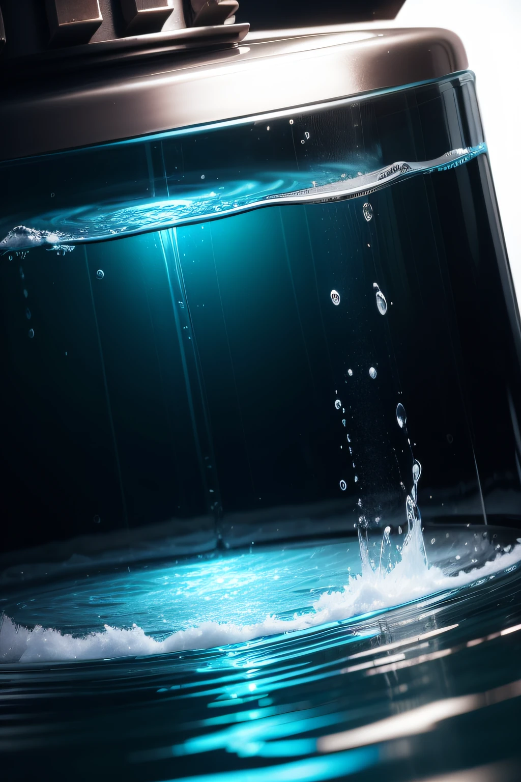 water inside a water tank, ultrarealista