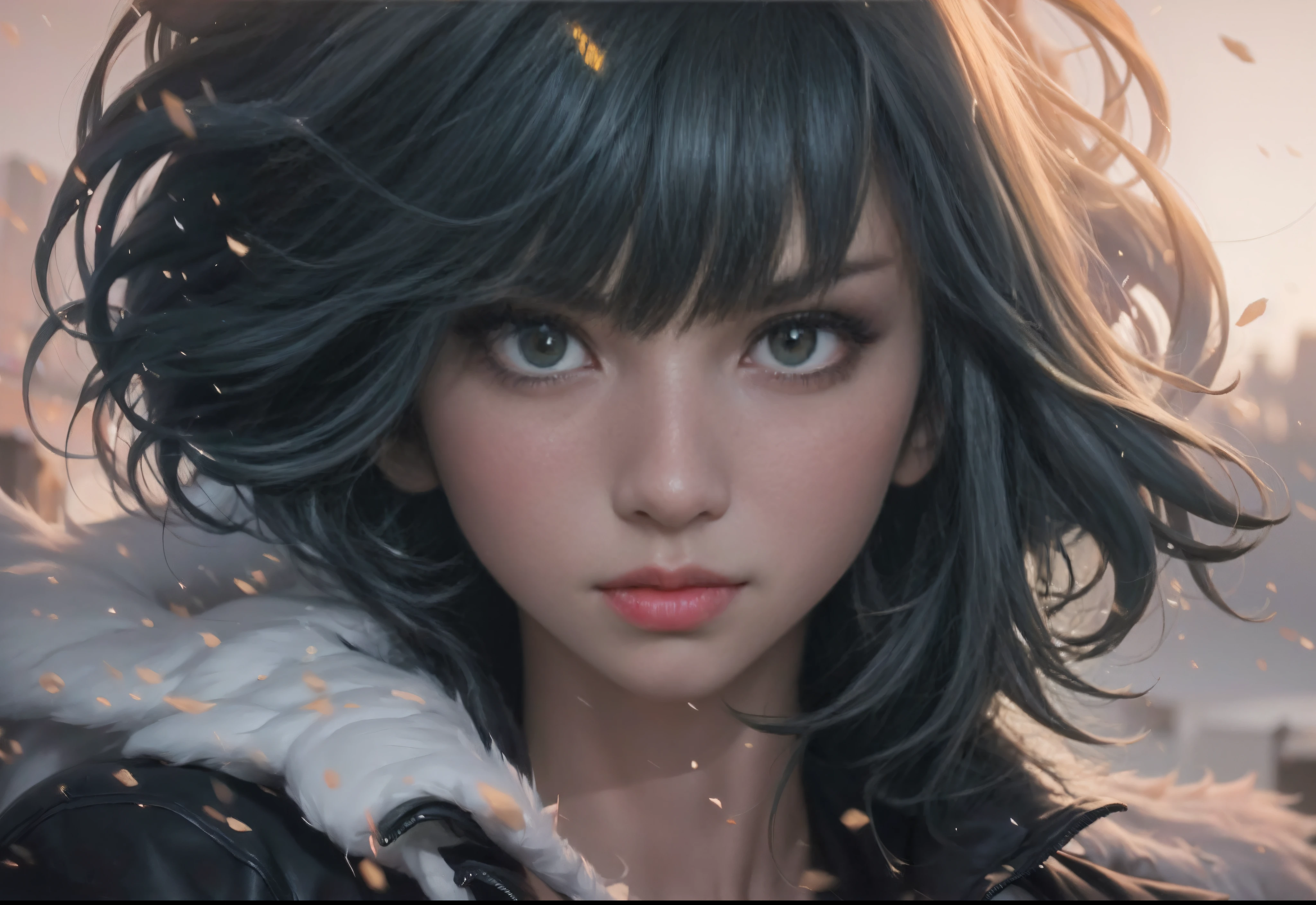 FUBUKI, (CABELO VERDE), Cabelo liso,, CASACO DE PELE, rosto comprido, cabelo curto, cabelo liso, (fotorrealista:1.2), (obra-prima), melhor qualidade, (rosto detalhado:1.4), foto bruta, 8k ultrarrealista, arte perfeita, (tempestade de neve de fundo:1,2), BREAK, fotografia, obra-prima, melhor qualidade, HDR, alta resolução, detalhes realistas, 8K, HDR, alta resolução, absurdos, em uma cidade, obra-prima, ultrarrealista, 32k, papel de parede CG unit 8k extremamente detalhado, melhor qualidade. High Definition Photo, muito detalhada, nitidez
