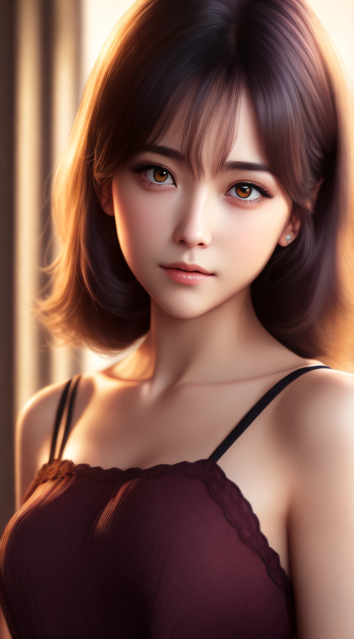 Best quality,masterpiece,ultra high res,(photorealistic:1.4),anime girl,shoulder,charming,Looking at the camera