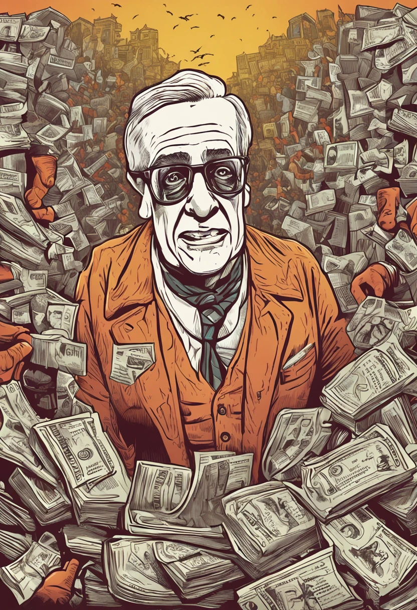 (maestro de la comedia) ilustra de manera hilarante y hiperrealista los 7 pecados capitales.