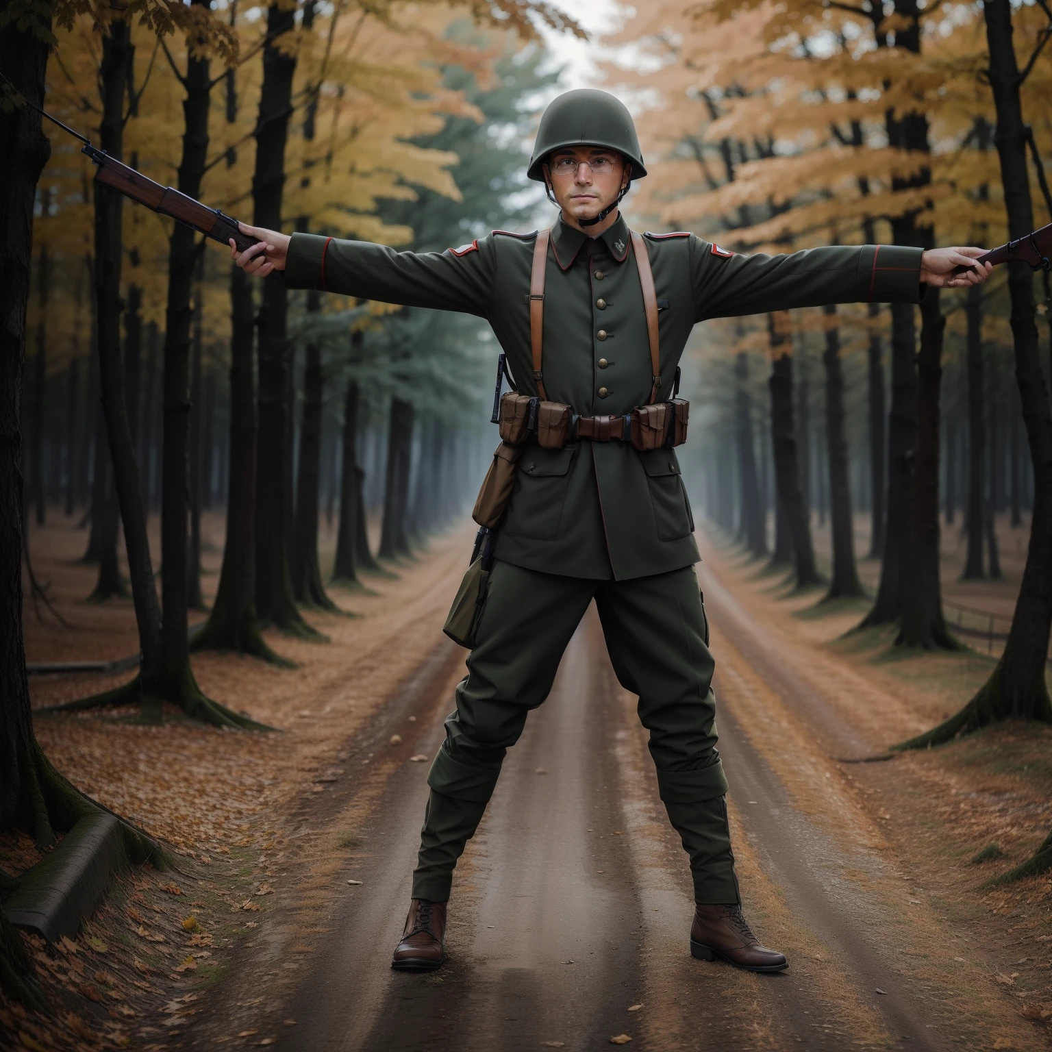 German soldier T posing blankly