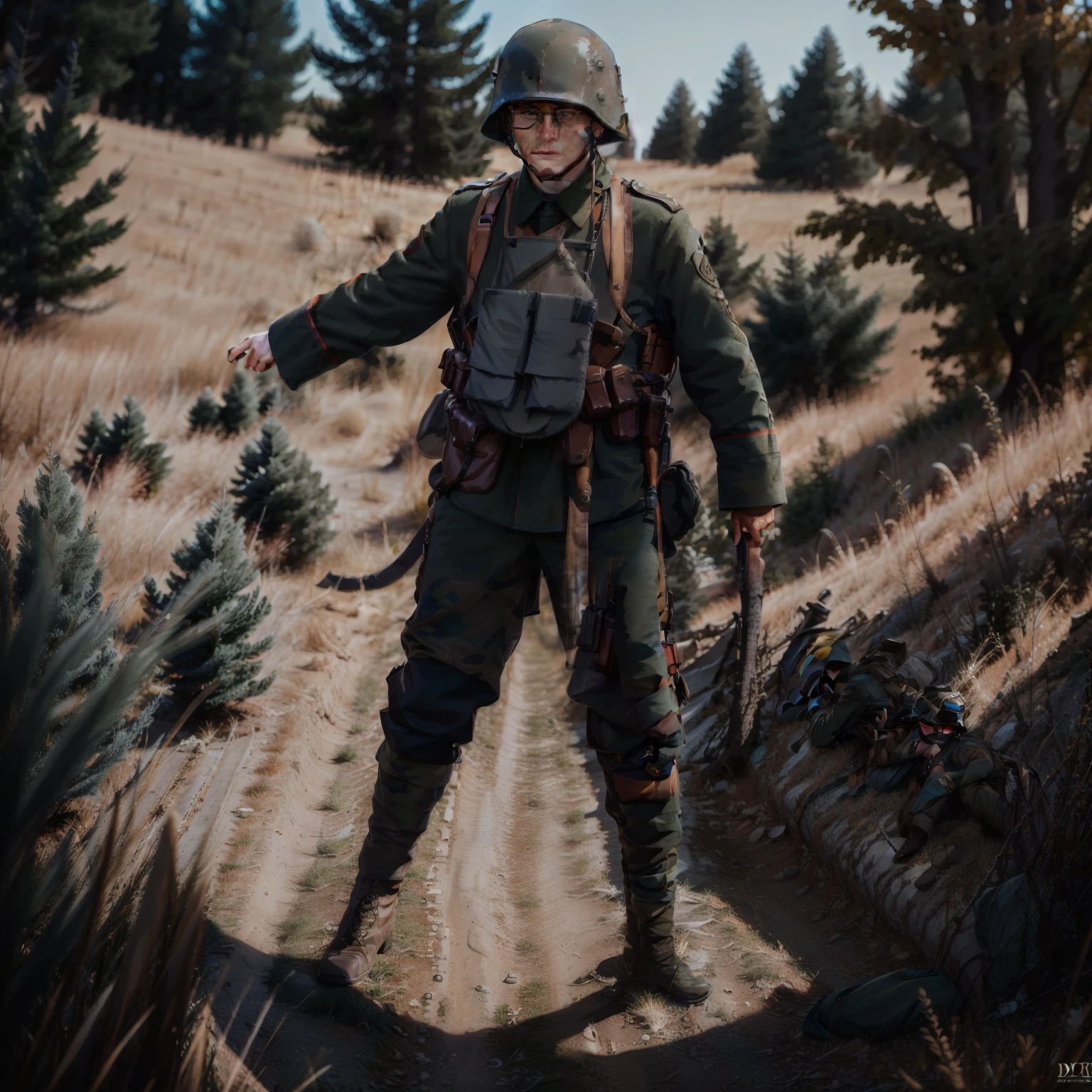 German soldier T posing blankly