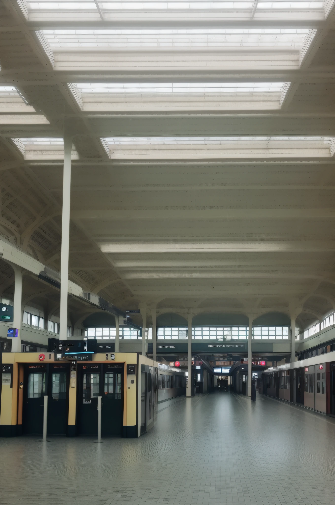 station、Inside the station、((No person、with no people、unmanned))、color photograph、