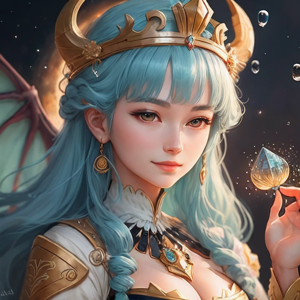 Anime girl holding raindrops in her hand, Anime goddess, Beautiful celestial mage, a beautiful fantasy empress, Goddess. Extremely high detail, celestial goddess, Portrait Chevaliers du Zodiaque Fille, Gorgeous Dragon Serpentine Goddess, ((a beautiful fantasy empress)), the goddess artemis smirking, Light blue hair god, by Yang J, portrait of a beautiful goddess, Goddess of Light