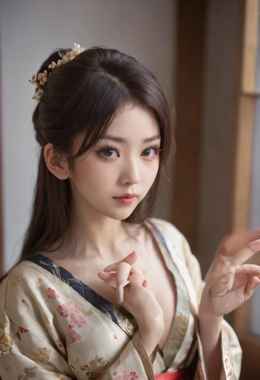 japanes,waifu,Erotic,cute little,Odious、My clothes are disheveled,traditional Japanese room,Immoral,Shyness,Functional,Beautiful,small tits,barechested,tits out,pubick hair
