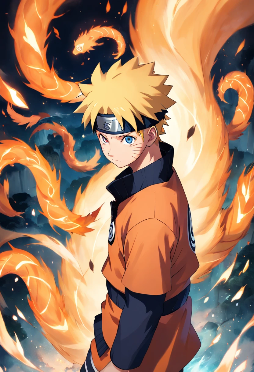 Professionally written Naruto Uzumaki,ninjartist,firelight,Nine Tails,High Quality,Spiral pills,High-quality art,A touch close to the original,a cool,5 fingers
