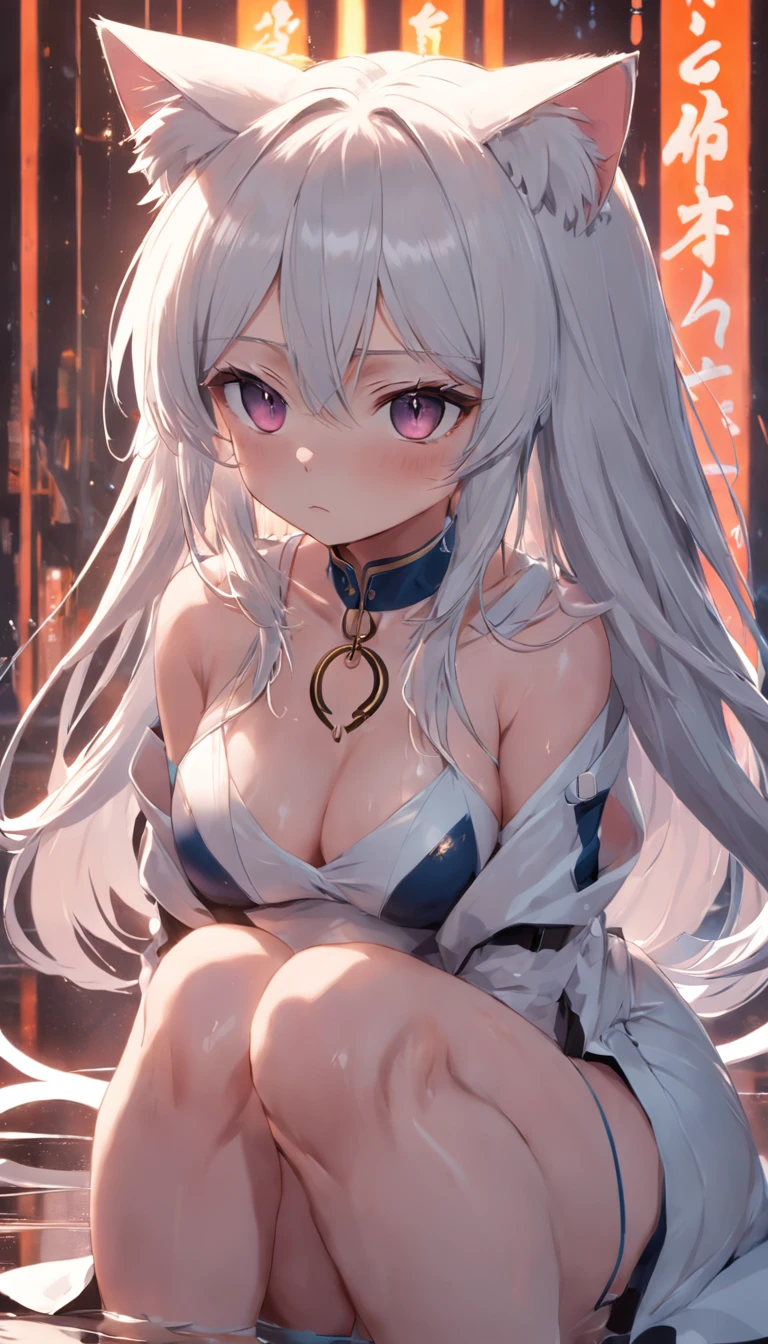 cat ear,maidennurse,whaite hair,long whitr hair,Exposed milk,streaming tears,pantiess,Beth,Mouth balls,dewpoint