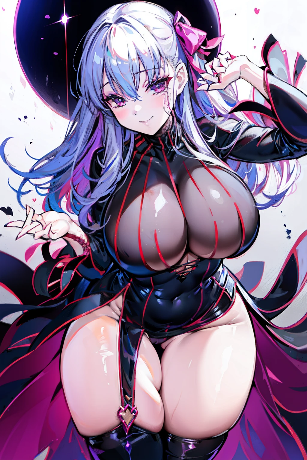Gothic lolita　huge tit　Big ass　seductiv　a smile　Obscene lines　Whip thighs