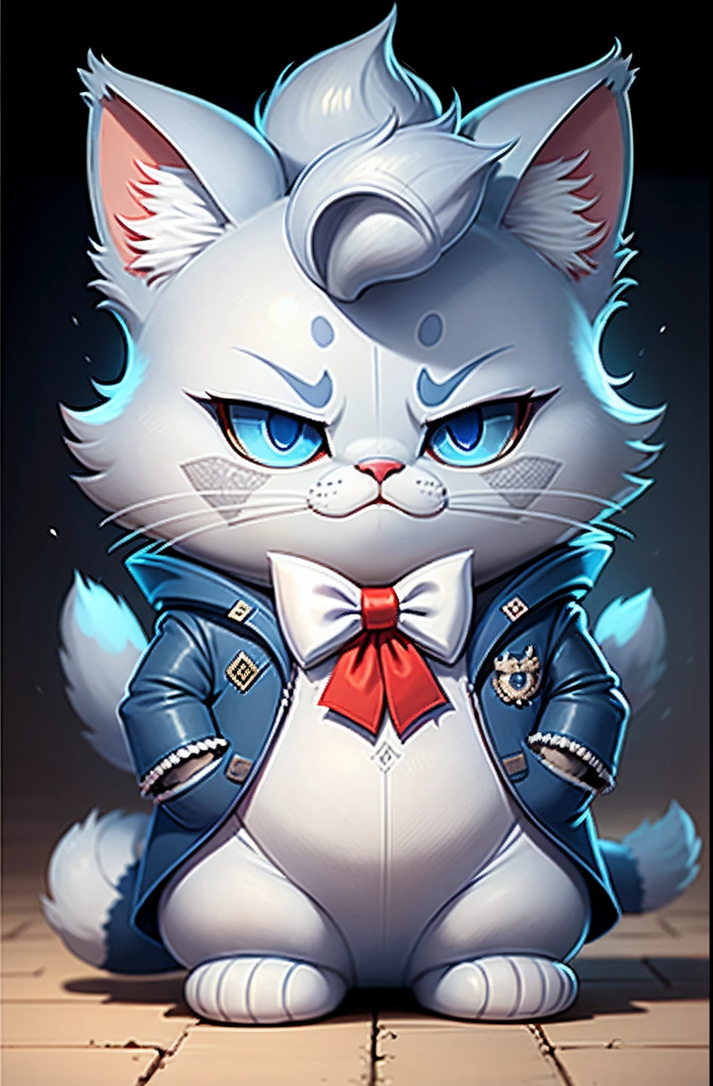 Cat wedding, silver cat dressed as a groom in blue tuxedo, red cat dressed as a bride with a romantic ruffled creamy white satin wedding gown and medium long veil. Flowery garden as background, illustrated by soft natural sunlight. Highly detailed, high resolution.