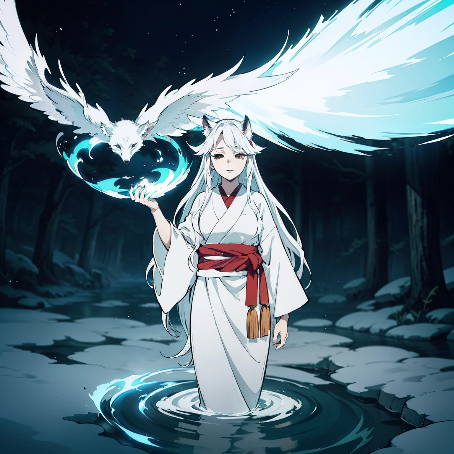 a beautiful and ethereal fox spirit dressed in a flowing white Chinese robe. The image captures the fox spirit standing gracefully on the water's surface, surrounded by white clouds and mist that lend an otherworldly quality to the scene. The fox spirit's long white hair and robes are swept up by the wind, adding movement and fluidity to the image. Use Midjourney's advanced brush tools to create intricate folds and textures in the fox spirit's robes and hair, and experiment with different color palettes and brush strokes to bring out the ethereal quality of the scene. The fox spirit's beauty is further enhanced by the way her image is sometimes obscured by the surrounding mist, giving the scene a sense of mystery and enchantment. With Midjourney's powerful tools, you can bring this captivating and ethereal scene to life with incredible detail and beauty.
hdr, (photorealism, masterpiece quality, best quality), , pureerosface_v1,ulzzang-6500-v1.1,