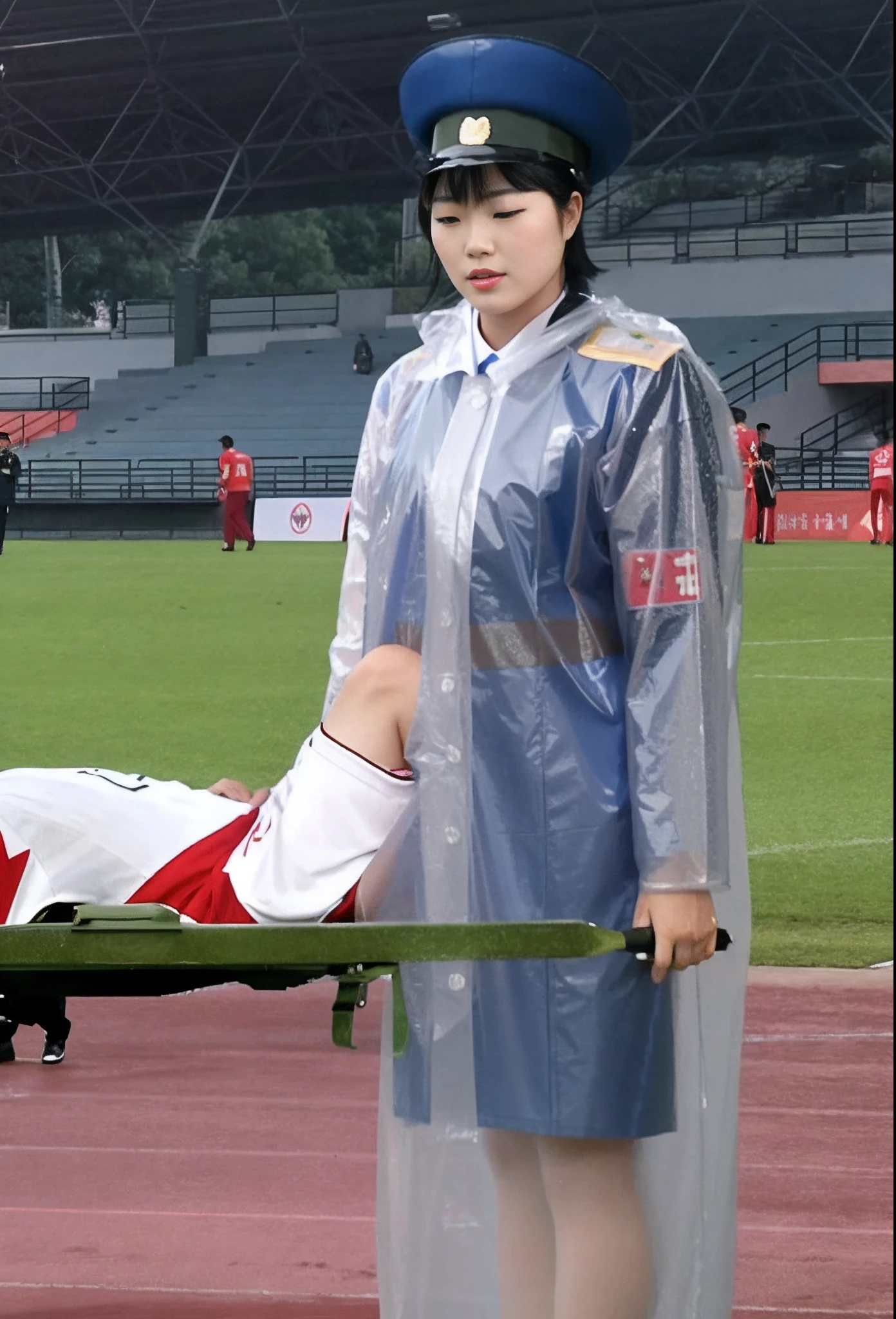 they are dressed in uniforms and holding a tennis racket, trampling over pyongyang, jin kim, kim hyun joo, 165 cm tall, wearing track and field suit, wearing translucent sheet, 155 cm tall, aesthetic shot, top shot, hyung-tae kim, hyung - tae kim, taejune kim, [ realistic photo ]!!