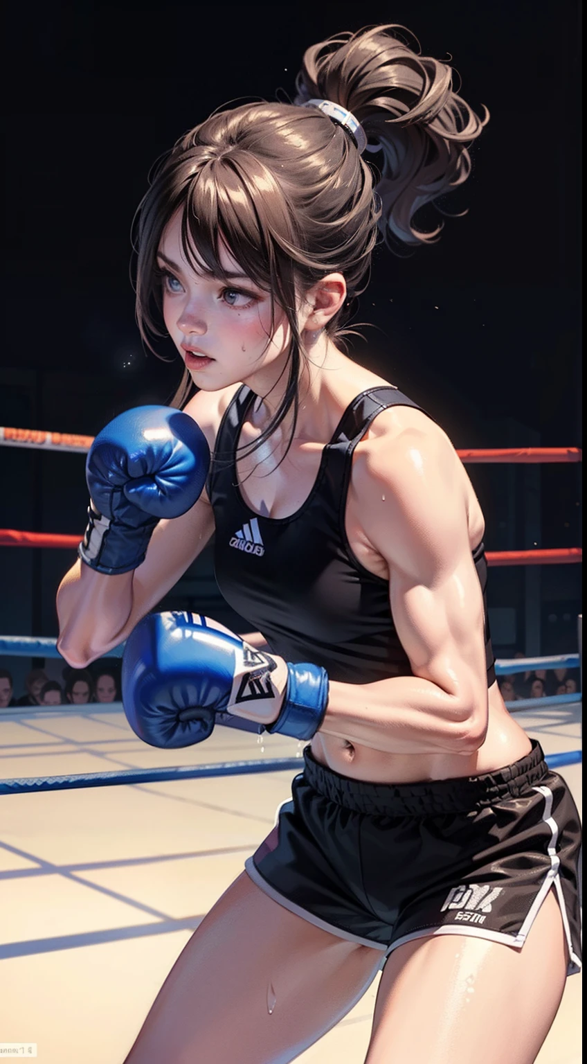 (original) , (very detailed wallpaper) , (best quality) , (masterpiece) , photographic reality, realistic, very detailed illustrations, (1 girl) , beautiful eyes, (delicate face) , perfect detail, (best lighting) , (super complex details) ,
(boxing girl) , (aggressive punching) , sweat, heavy breathing, (oppressive attack) , (boxing ring) , athletic shorts, perfect detail, perfect fingers, perfect limbs, impact, (shiny skin) , abs, muscles, waistline,boxing shorts, fist fight, black hair, high ponytail, very long hair,
4K unified, (super detailed CG: 1.2) , (8K: 1.2) , realistic, octane rendering