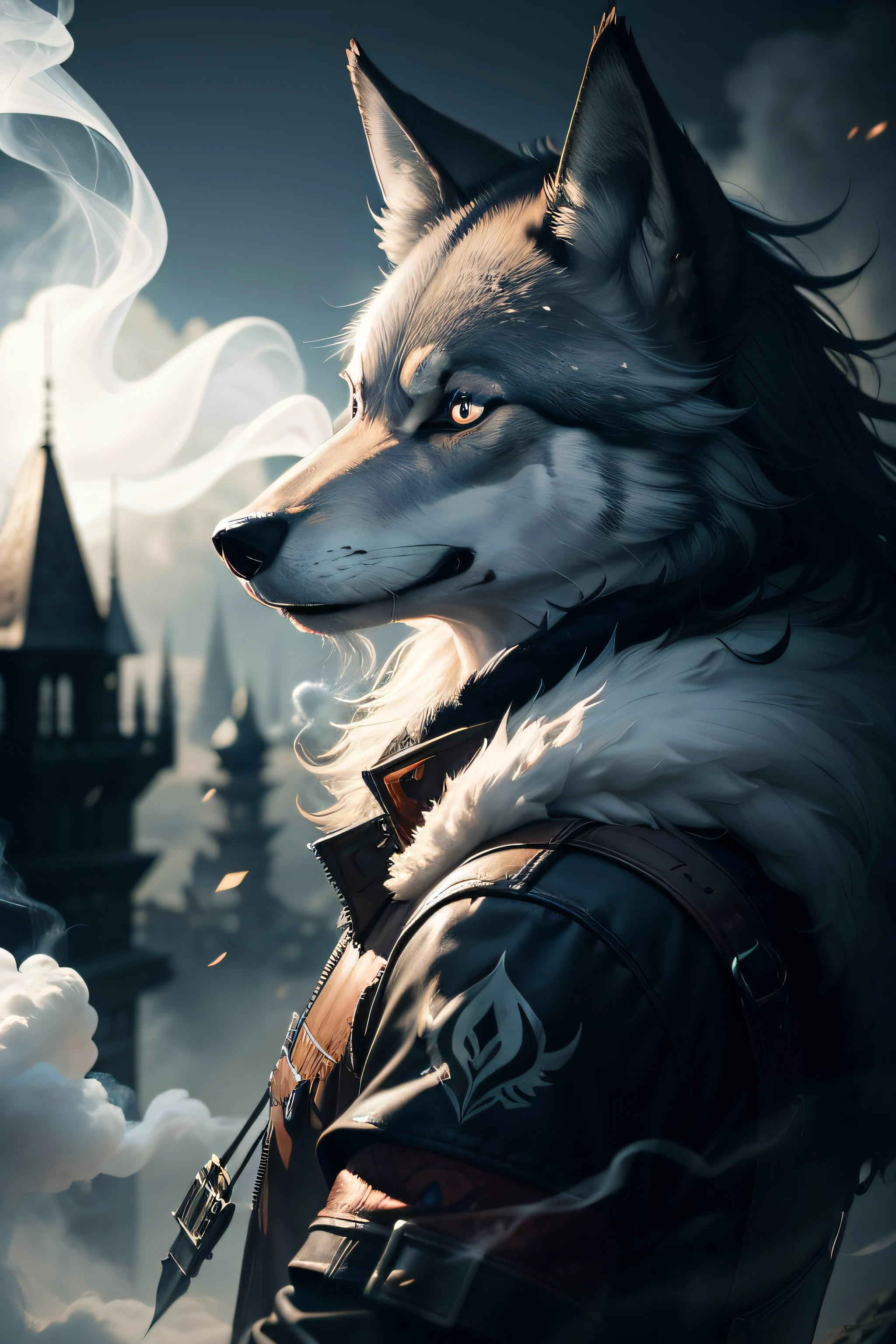 wolf wallpaper pc fantasy smoke
