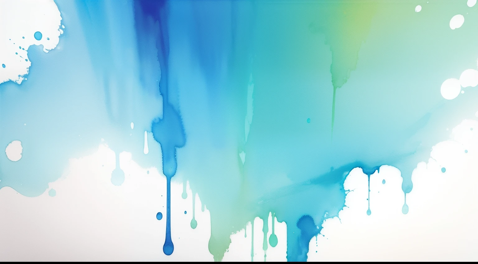 Beautiful blue-green watercolor bright colors isolated on white background