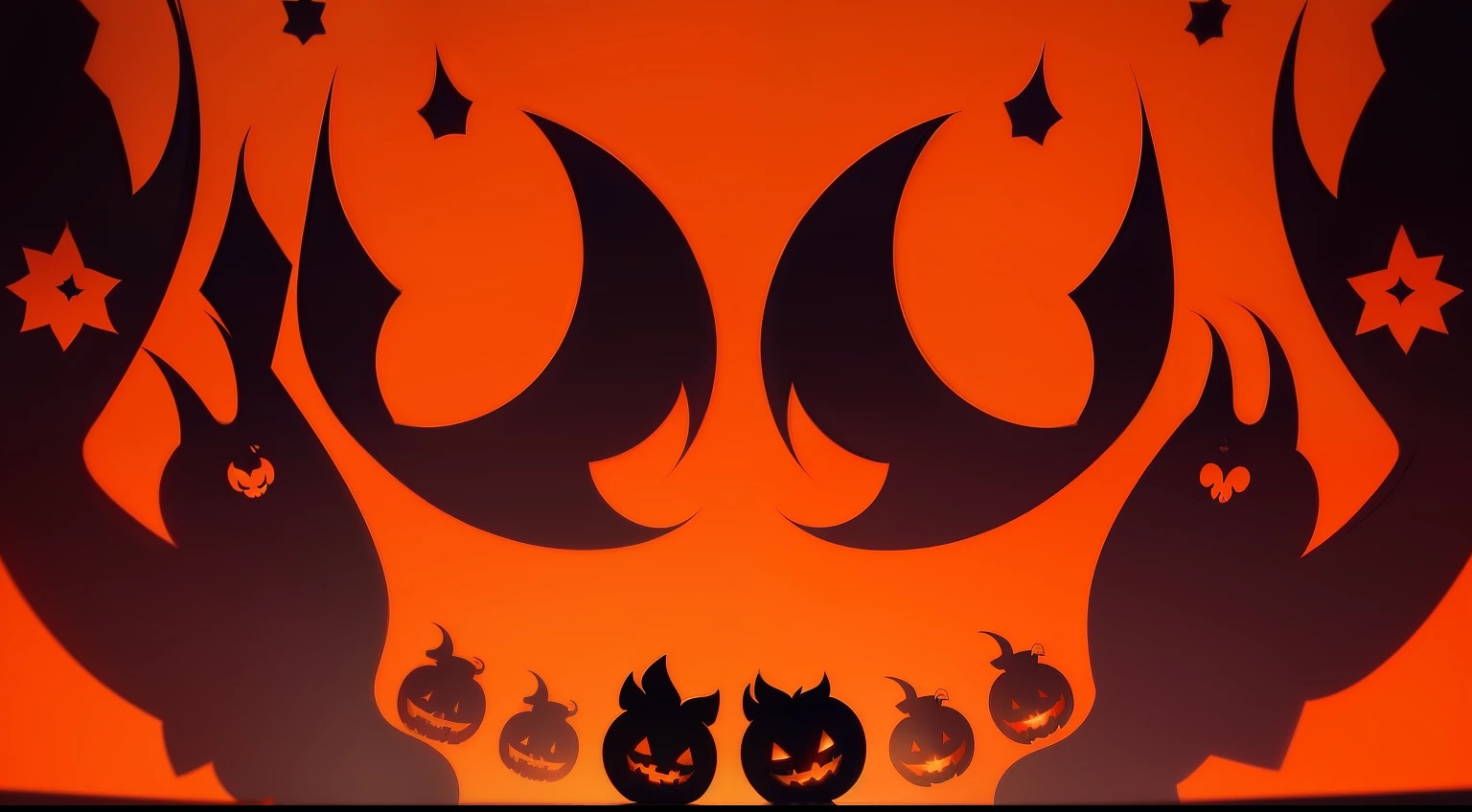 Symmetrical Halloween Toon Pattern Style