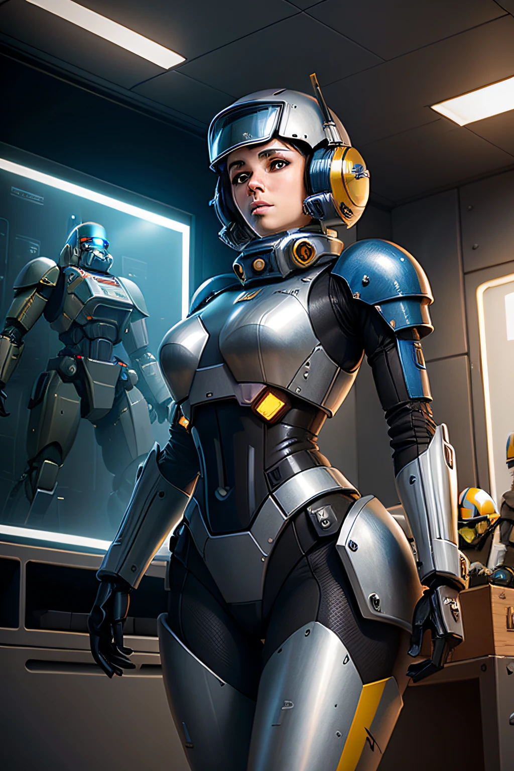 police officers，mechs，quadratic element，armour，droid，photorealestic