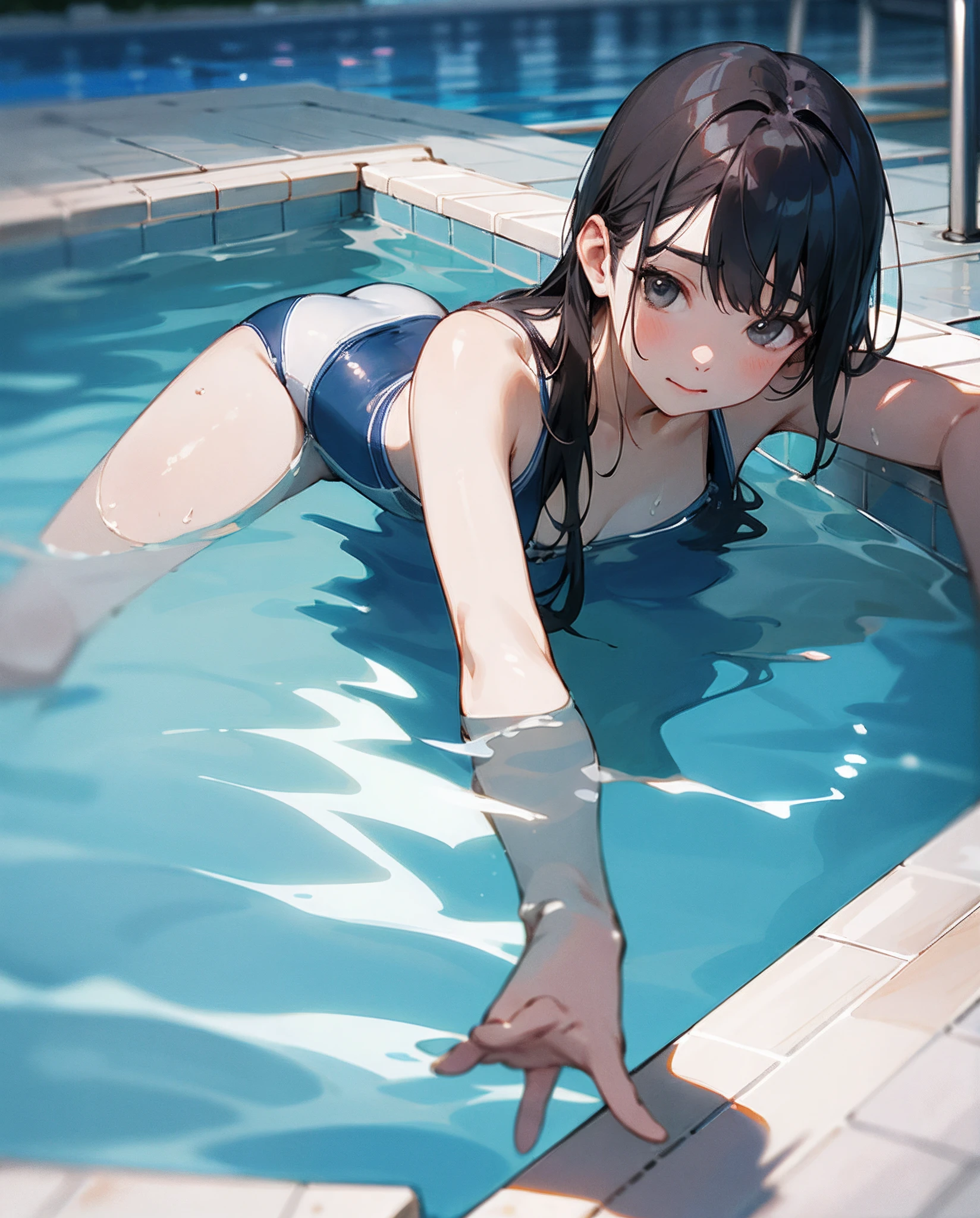 Beautie、swim wears、realistic、1人、in poolside、realisitic