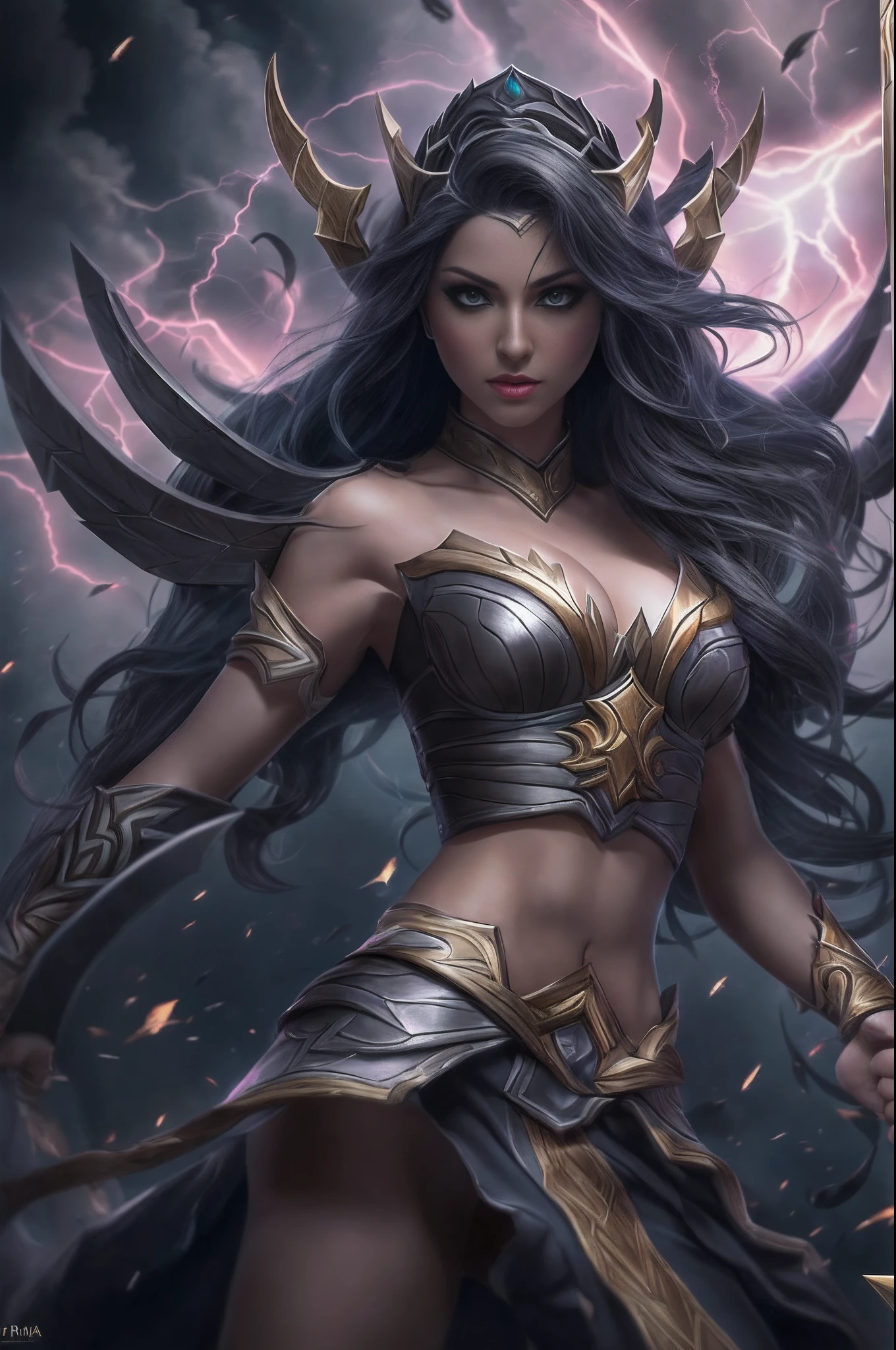 (((Irelia de League of Legends, Ultra realista))), (((corpo inteiro))), (((perfect hands))), Usando a Arma Samurai, fundo antigo, (((Armas Perfeitas))), elegante, gray and black smoke, atordoante, hyper realistic, octan render, surrounded by the effect of smoke and lightning, Estilo League of Legends, fundo antigo, elegante, deslumbrante, (papel de parede), arte conceitual, detalhes intrincados, altamente detalhado, ((cinemactic)), Dramatic, (mais alta qualidade, Concedido, obra-prima:1.5), (fotorrealista:1.5), fotografia, Realistic photo, Nikon, Luz Natural, 4k, highes definition, XF IQ4, 150MP, 50 millimeters, ISO 1000 Certification, 1/Anos 250, Luz Natural, Adobe Lightroom, photolab, Photographic Affinity, PhotoDirector 365,
