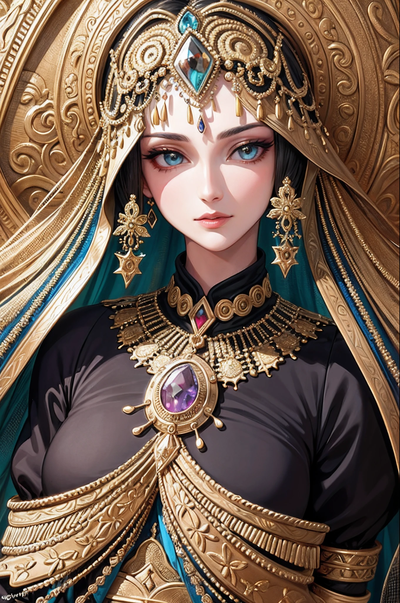（tmasterpiece，top Quority，best qualtiy，offcial art，Beauty and aesthetics：1.2），Fashion monkey，Rare gemstones，3D goggles， Covered in gold， Set with jewelry，Extremely detailed，（s fractal art：1.3），extremely colorful，Most detailed，