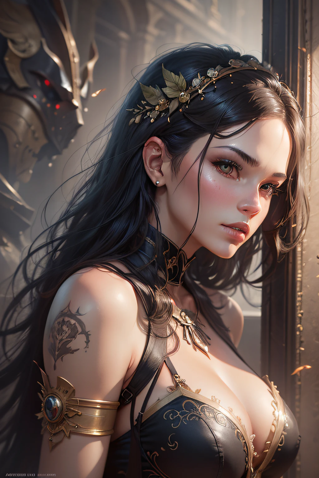 Bruna Marquezine as beautiful stunning steampunk woman, (full body), ultra-detailed eyes, ultra-detailed body, nice perfect face with smooth skinice, stunning female body, ((ultra-detailed hands)), masterpiece concept fantasy art, trending on Artstation, hyper-detailed, digital art, unreal engine, 32k, ultra HD, image centered, artwork by Luis Royo and artgerm and greg rutkowski and Alphonse Much