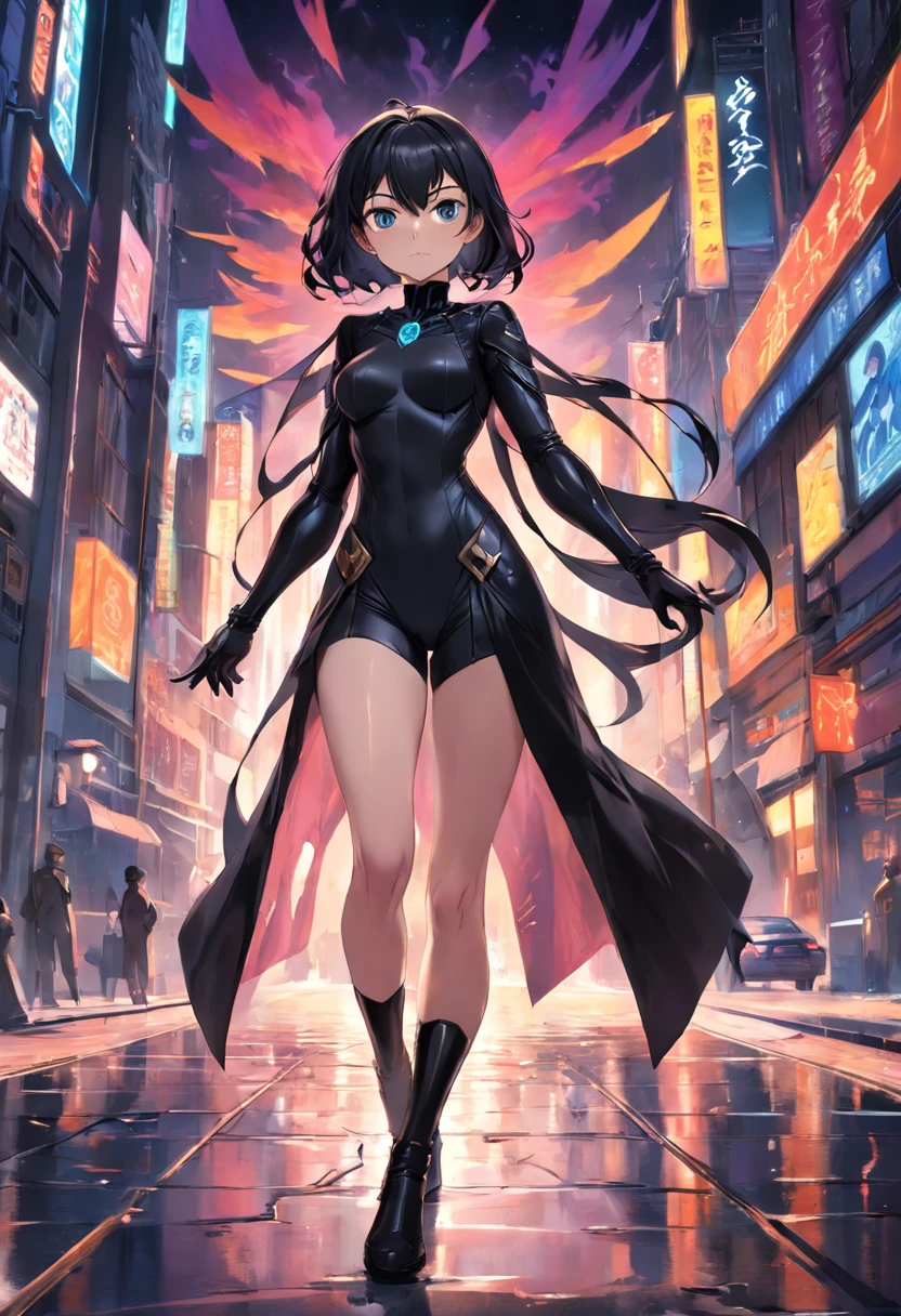 Sofia's costume is designed to embrace her stealth and invisibility. She wears an all-black suit made of a specialized material that allows her to blend seamlessly with her surroundings, rendering her invisible to the naked eye. The fabric has a slight sheen that adds an aura of mystery and intrigue.
To complement her look, she wears lightweight, dark-colored boots that allow her to move with swift and silent steps, perfect for sneaking up on enemies or escaping from dangerous situations.