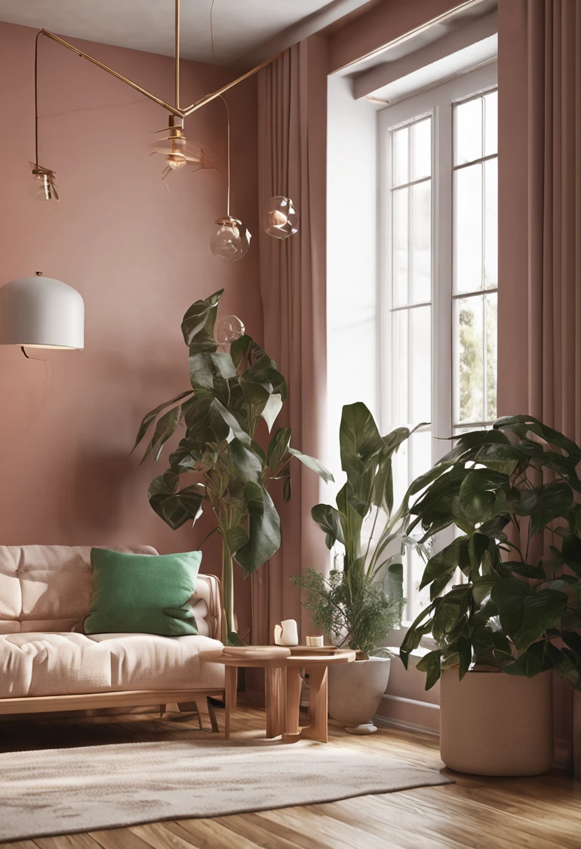You are a famous interior designer,and was commissioned to create a 3D image of a modern large study. Create a harmonious environment with modern and minimalist furniture. Some houseplants are included,Make it look fresher.