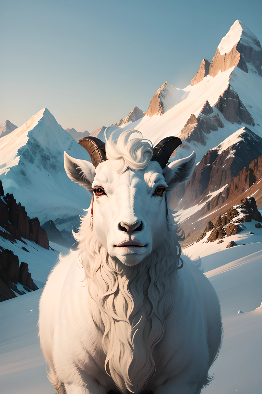 Abstract expressionism, depicted with the head of a mountain goat.