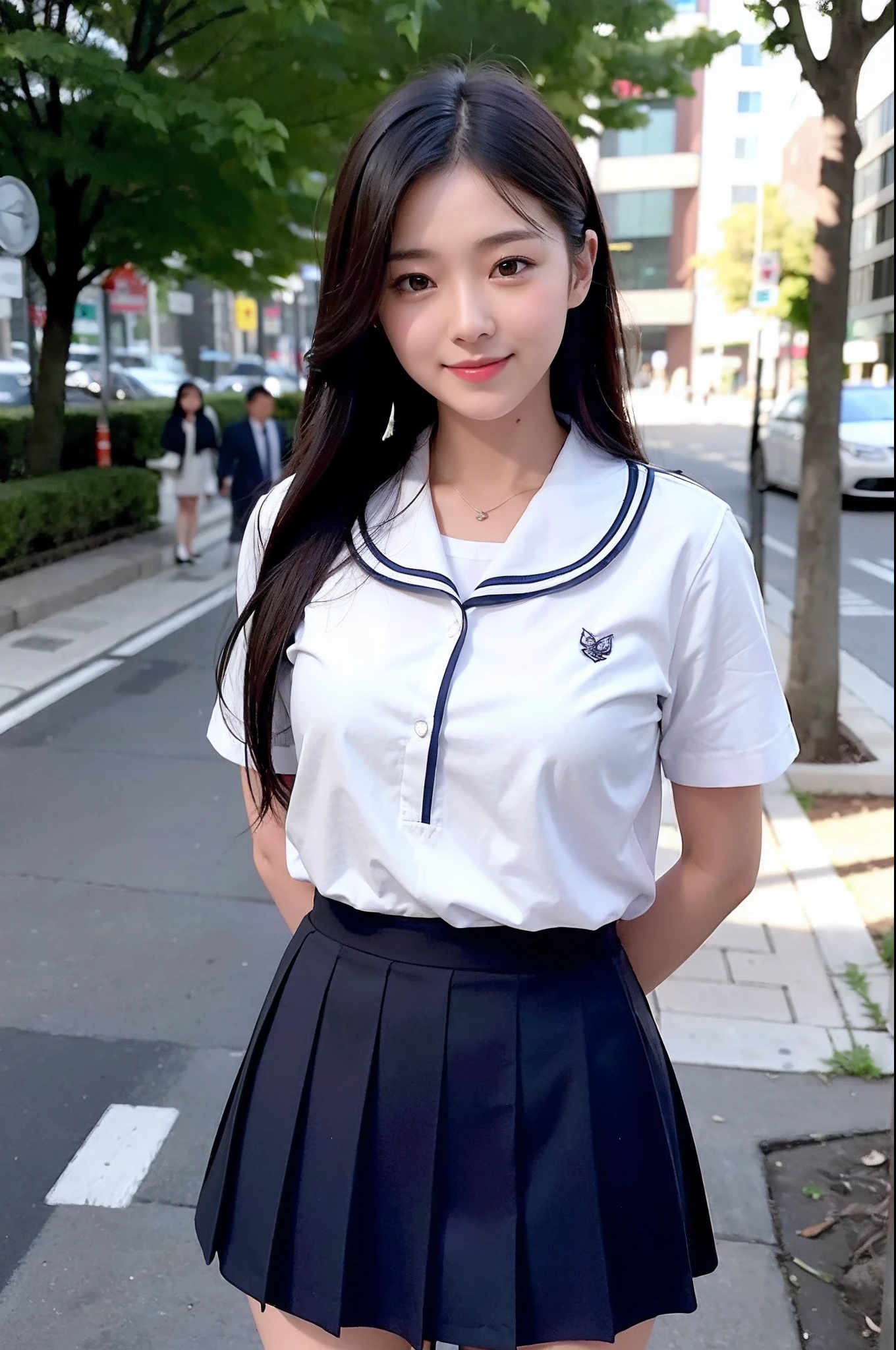 (masterpiece, highest quality:1.2), 8k, 12歳Full nudityの女の子, 85mm, Official Art, RAW Photos, スーパースリムなスレンダーbeautiful girl, (Pulling up her short navy blue skirt、Full nudityボディ, I can see your crotch.:1.8)、Short sleeveの白シャツ、Show me your ears、Naked girls photoshoot、Full nudity, Cute Face, close, Half Body, Bio Race, Gardenia、Beautiful medium breasts, beautiful girl, , Thighs, Short sleeve, Standing on the station platform, Looking at the audience, No makeup, (Big smile), Film Grain, chromatic aberration, Sharp focus, Face Light, Bright lighting, 10 generations, Detailed face, Background blur, (Dark red tie:1.1)、((((((12-year-old girl))))))、((((((12歳のFull nudity女子高生)))))
