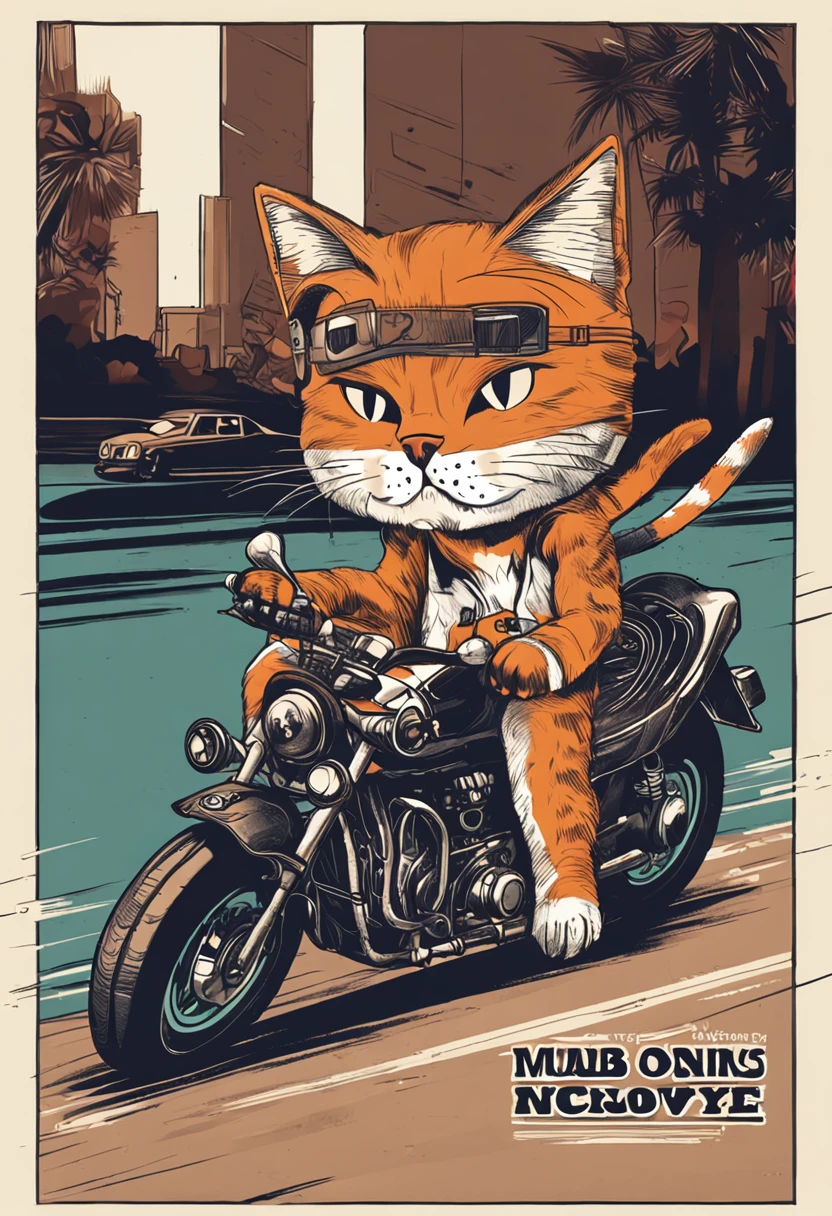 Cat who loves motorcycles