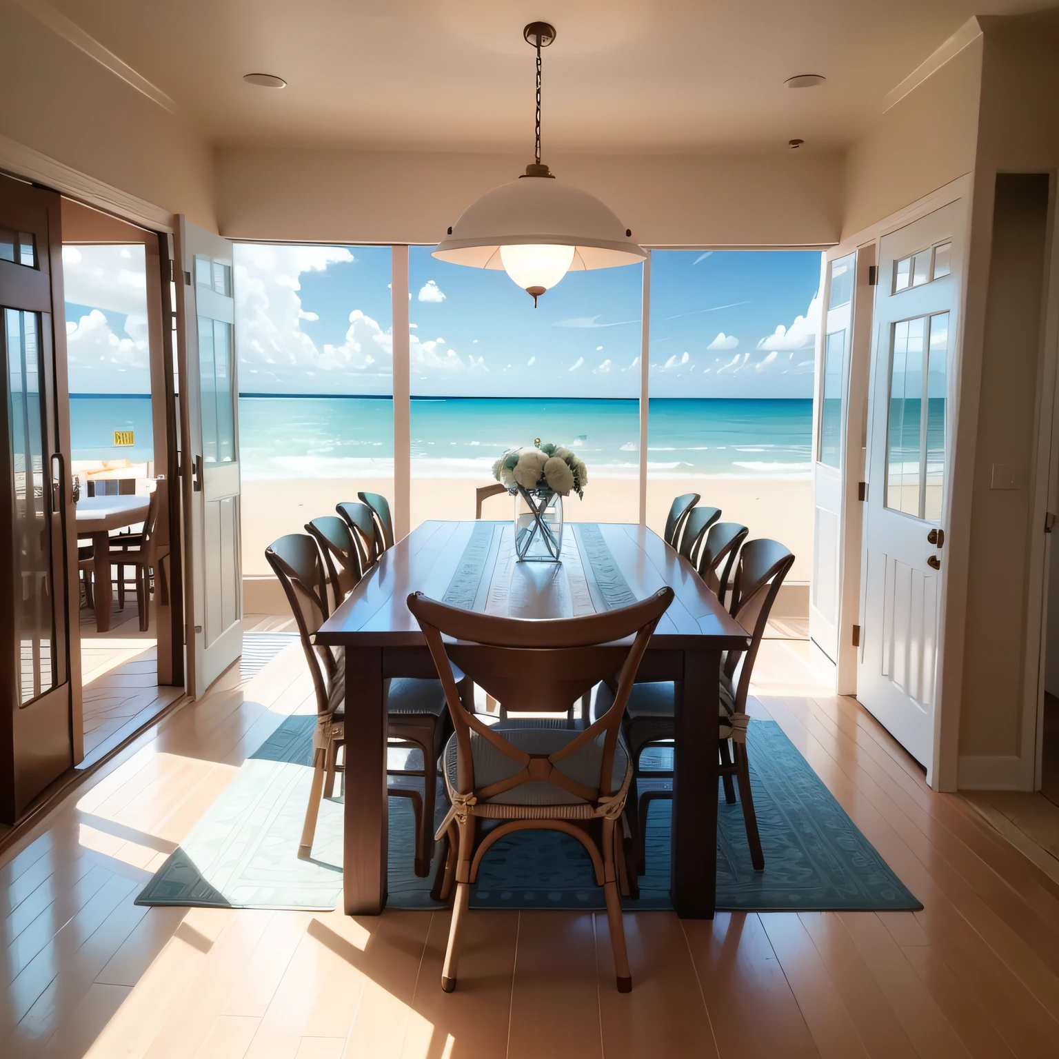 beach-themed dining room with Illuminating the Space