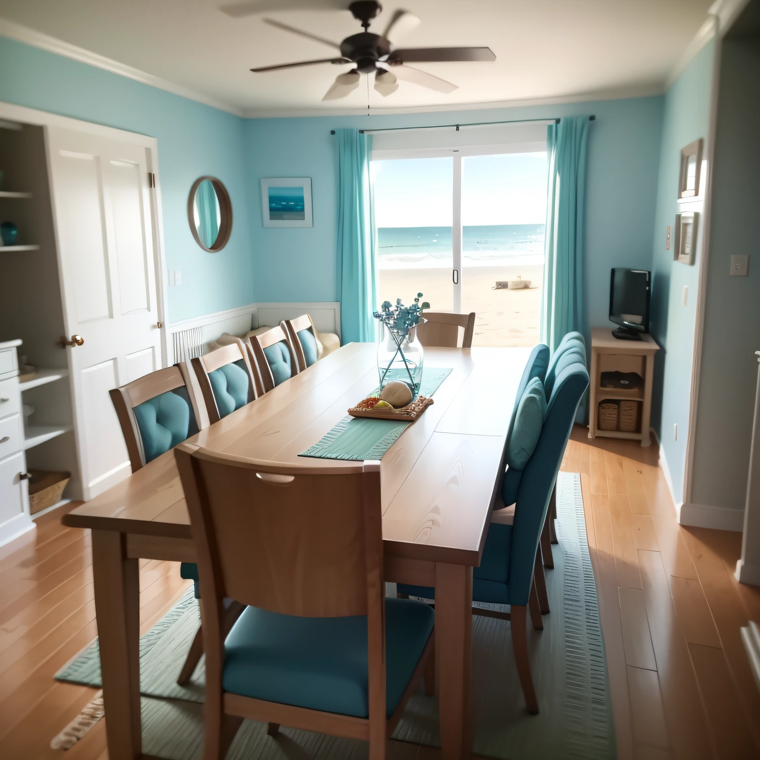 beach-themed dining room with Functional Furniture