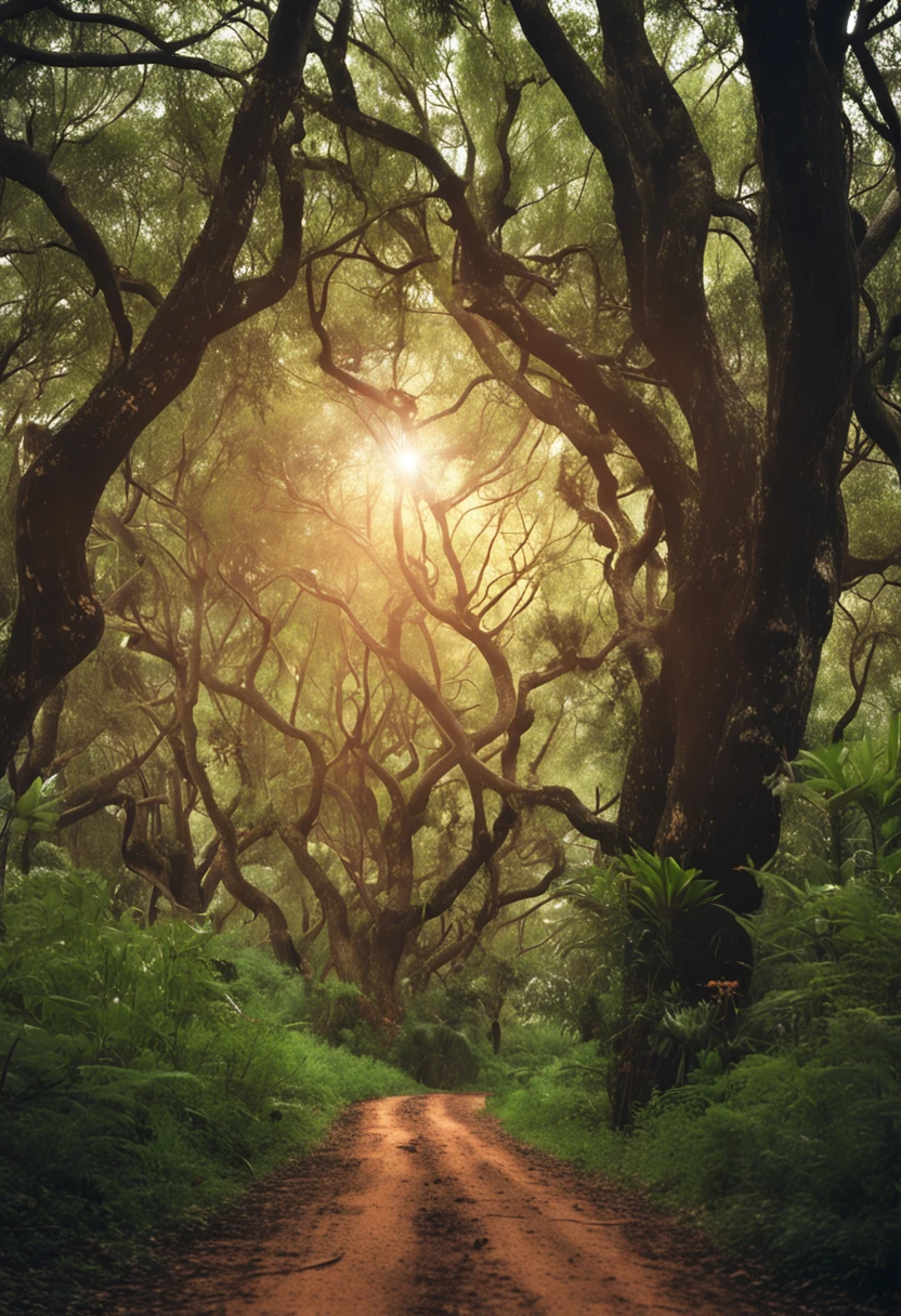 Na floresta de bordo，Os olhos expectantes da menina，queda de folha，Vento leve [Imagem de fundo: A landscape that represents overcoming and personal growth, como um nascer do sol sobre um campo verdejante.]
**Destaque Visual:** A road that stretches to the horizon, simbolizando a jornada de cura e crescimento.
**Elementos Visuais Adicionais:** You can add elements such as falling leaves, representing the transformation process, or joined hands, symbolizing the search for connection and healing.
**Paleta de Cores:** Cores suaves, como azul claro, verde e tons terrosos, transmitindo calma, Hope and resilience.