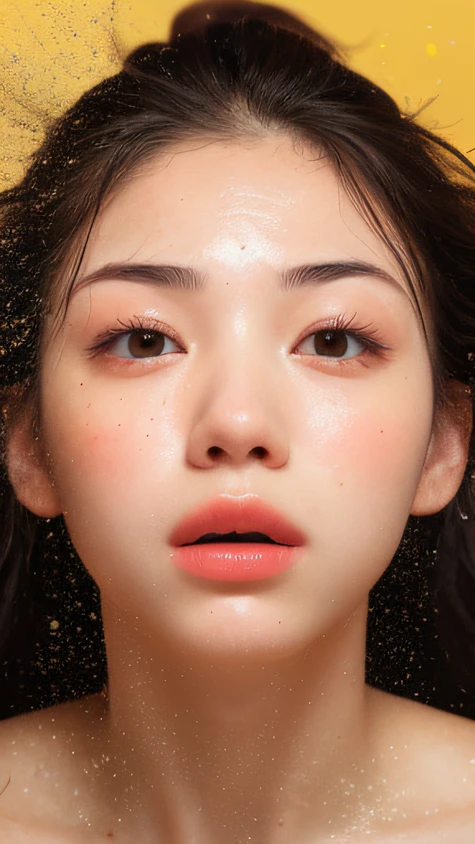 ((top Quority,8k,tmasterpiece:1.3)),woman(浴室),perspired,Water droplets on the forehead of the face,exteriors,background urban cityscape,Overhead,Sharp focus:1.2,cute women:1.4,((Layered Hair Style)),(Floral shirt),Very detailed face and skin and hair texture,Knotted brunette hair,Wet textured hair,Moist body,Detailed eyes, showers,White skin of the,Beautiful legs, beautiful delicate nose,Cute young Japanese woman,28 year old,dynamic angle,Deleite para la vista,Compositional suggestiveness,while emphasizing the subject's hair,The eye,Mouth and movements,At the same time, it exudes a confusing mood characterized by calming tones and a mixture of contrasts of light and shadow。