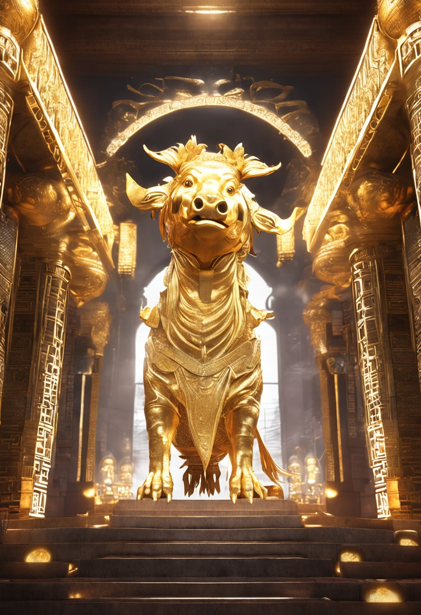 Golden boar,Background God々Holy Land of、Sacred places、Golden boar front、Face Up