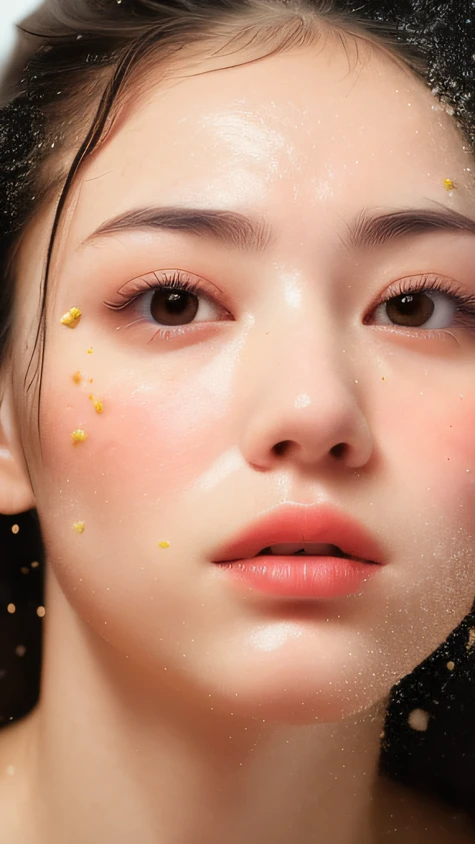 ((top Quority,8k,tmasterpiece:1.3)),woman(浴室),perspired,Water droplets on the forehead of the face,exteriors,background urban cityscape,Overhead,Sharp focus:1.2,cute women:1.4,((Layered Hair Style)),(Floral shirt),Very detailed face and skin and hair texture,Knotted brunette hair,Wet textured hair,Moist body,Detailed eyes, showers,White skin of the,Beautiful legs, beautiful delicate nose,Cute young Japanese woman,28 year old,dynamic angle,Deleite para la vista,Compositional suggestiveness,while emphasizing the subject's hair,The eye,Mouth and movements,At the same time, it exudes a confusing mood characterized by calming tones and a mixture of contrasts of light and shadow。