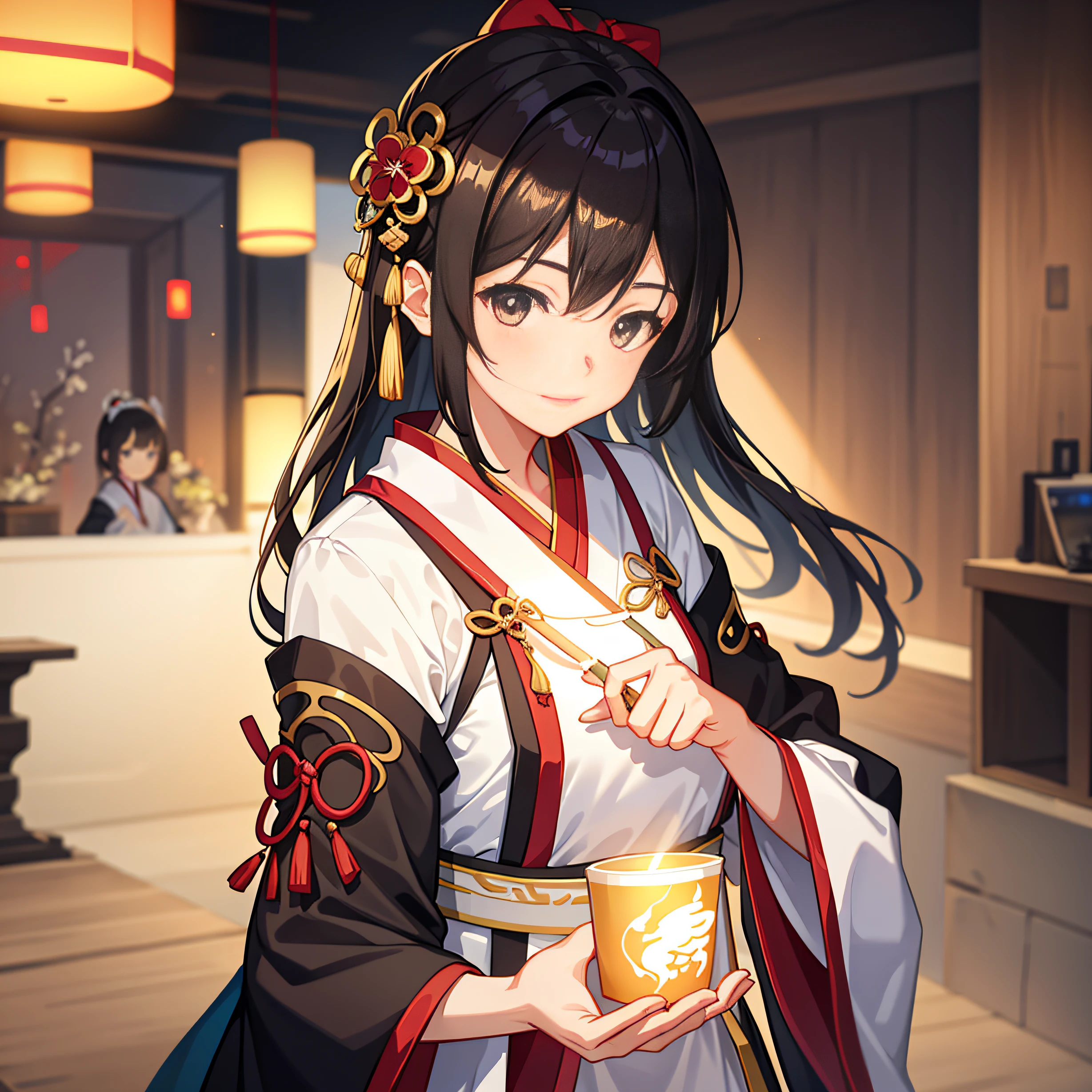 1girl, (hanfu), glowing, sidelighting, wallpaper,