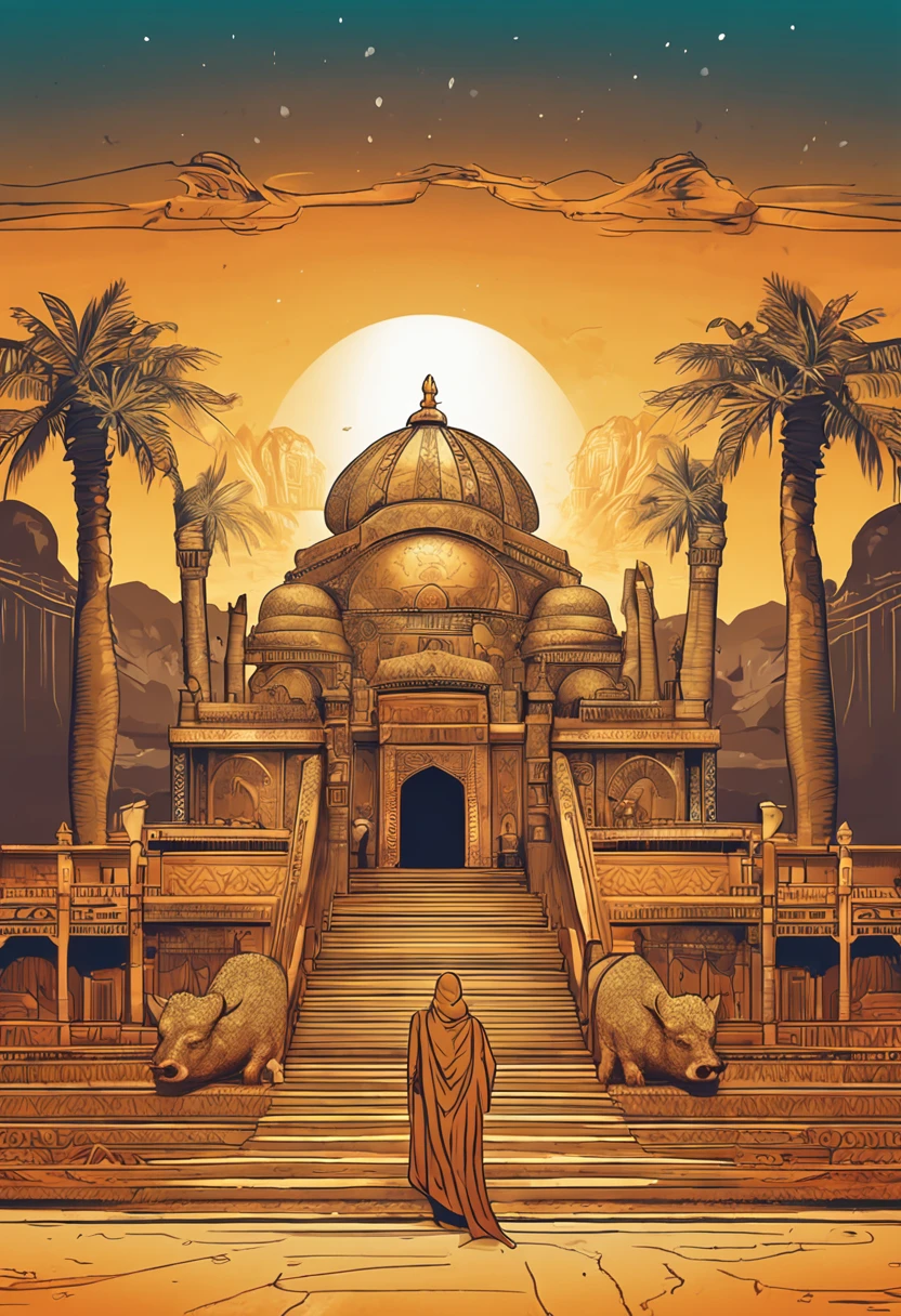 Golden boar,Deities々Holy Land of,Background fantastic place,Golden boar face up