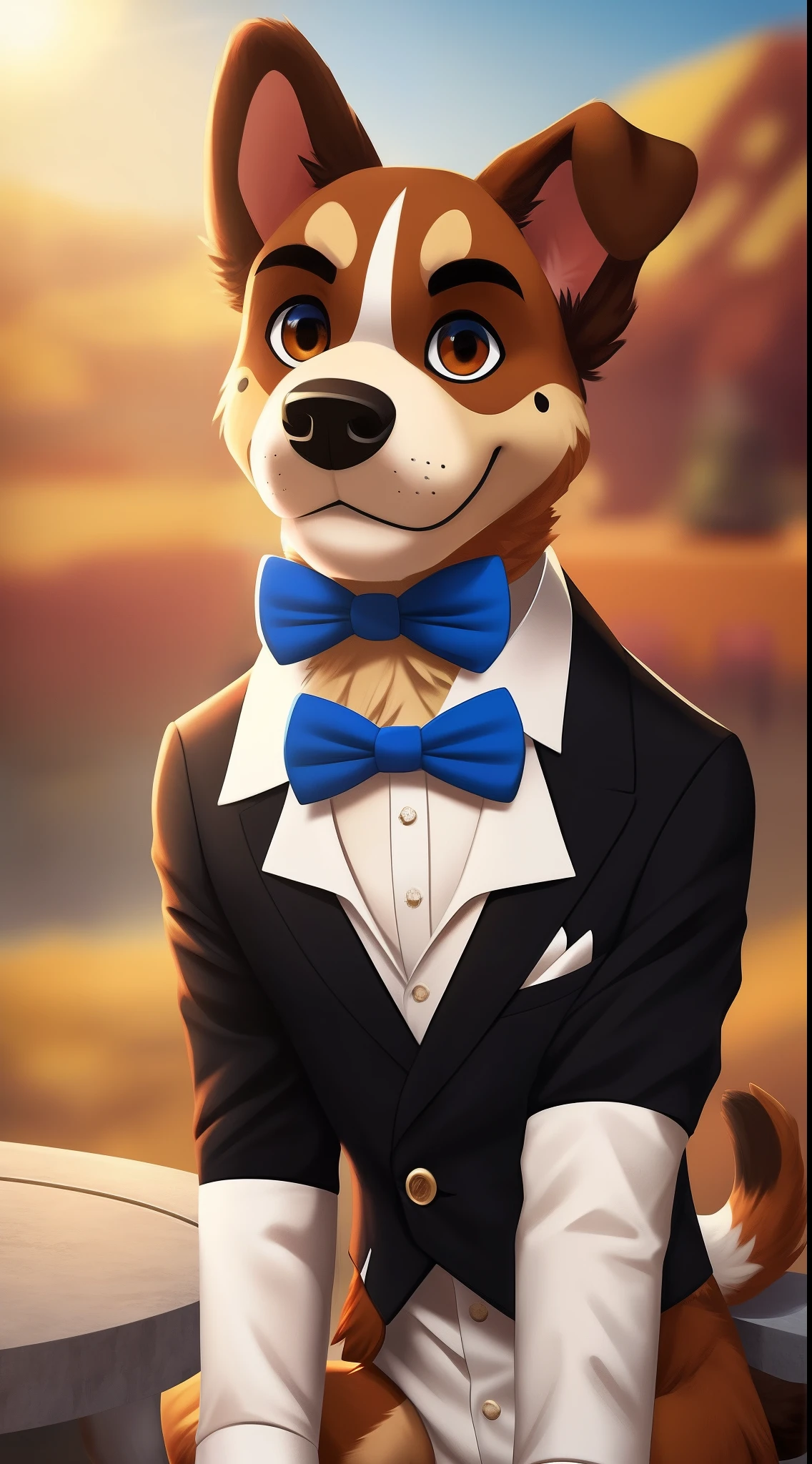 “Dapper Doggy Bowties” - Stylish and fashionable bowties designed specifically for dogs. These bowties come in a variety of prints, patterns, and textures to suit different occasions and showcase your dog’s suave style, Unreal engine 5 style.