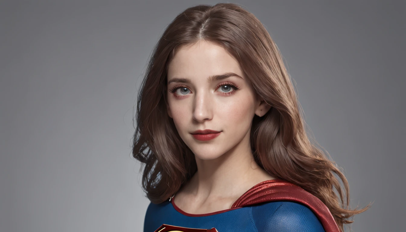 ((Emily Rudd wearing Supergirl costume:1.2), 8k ultra-detailed, Ray-traced)