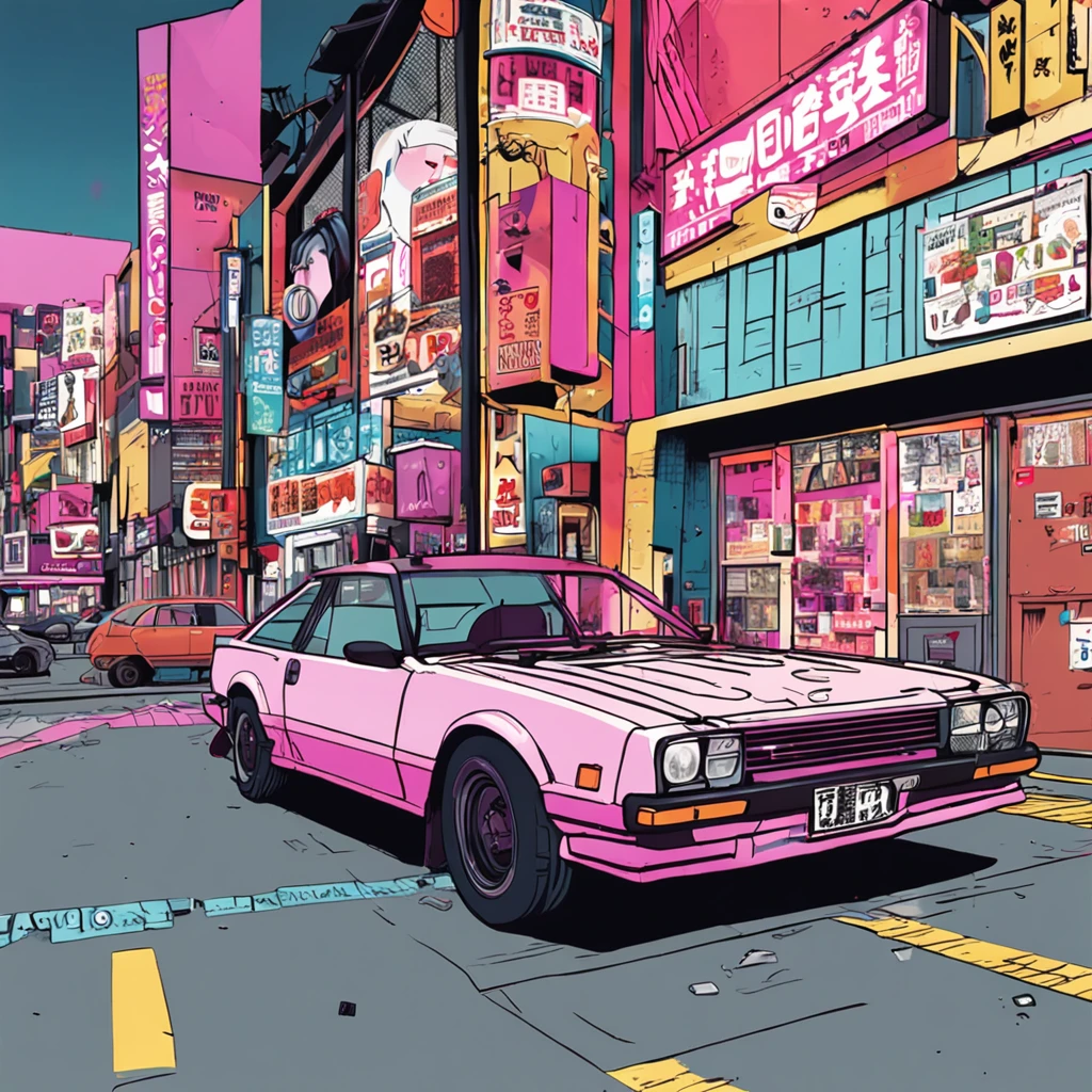 Posters inspired by the aesthetics of the 90s, including anime, arcade, Nostalgic and colorful colors,Kichijoji
