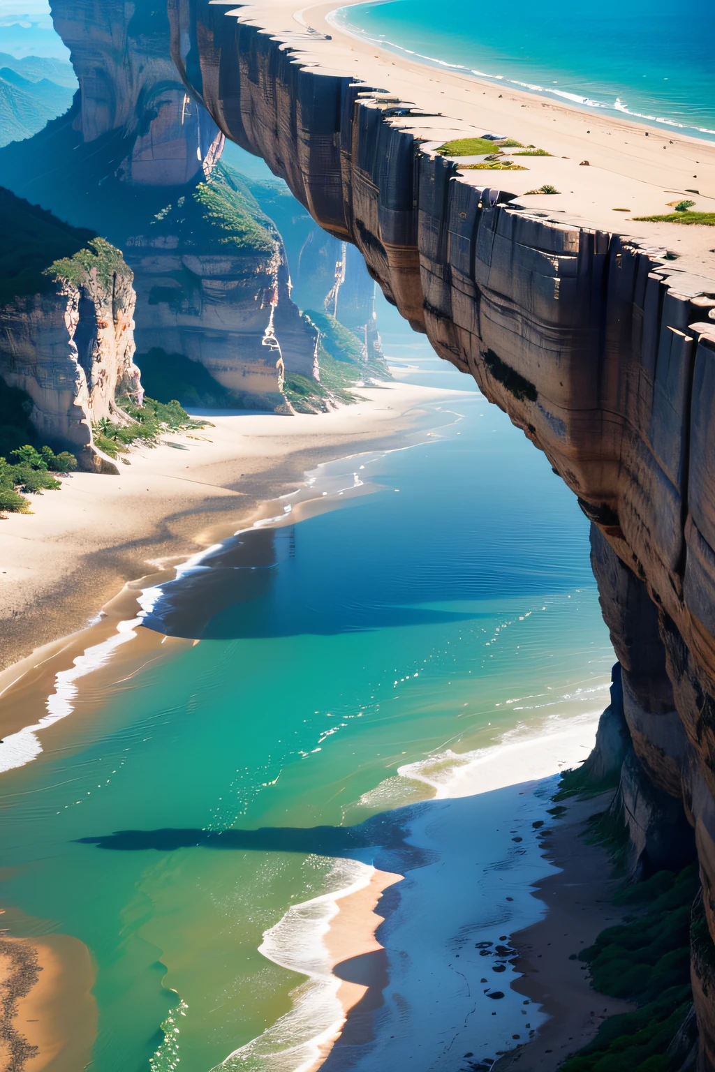 uma paisagem encima de uma montanha