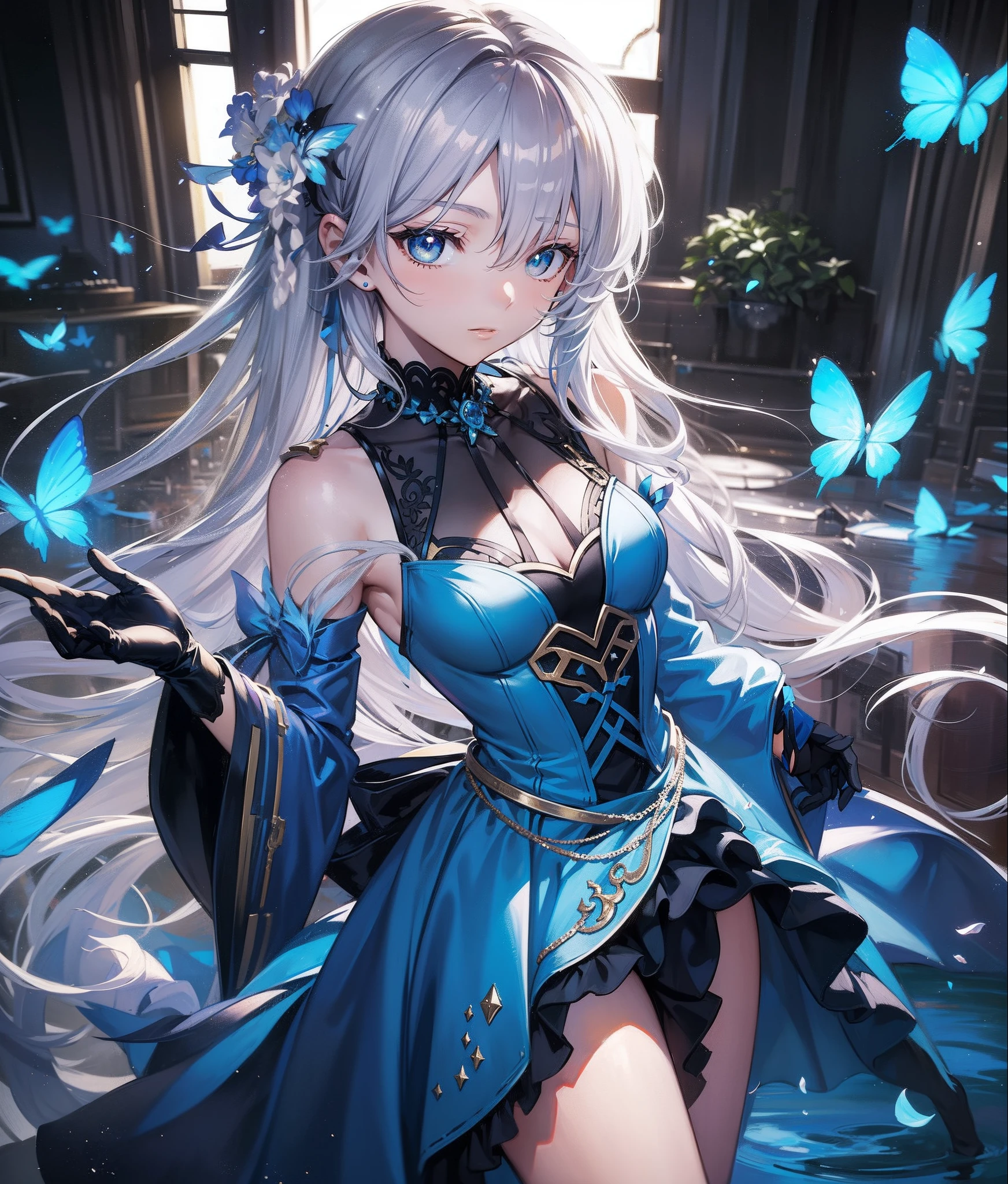 tmasterpiece,HighestQuali,anime goddess,(((a blue dress))),Pixiv style