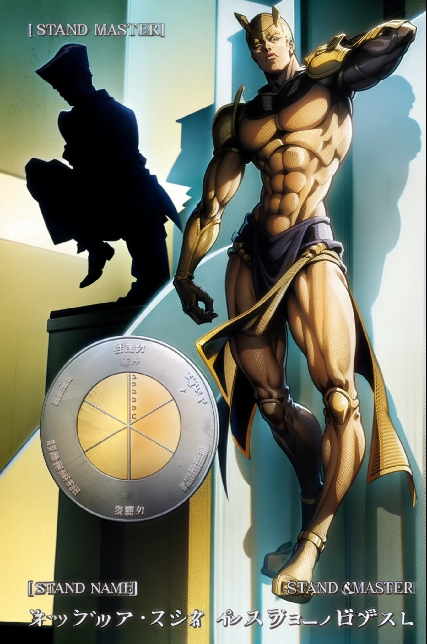 Seto (Tokyo After-School Summoners), Seto(Wandering Longing), Seth (it), Seto, Kazuma Koda, coyote, gold necklace, Gold jewelry, Ear piercing, Green Eye, Grey Body, white body, Brown Body, stripes, Striped body, Muscular men, High Quality, 8K, High image quality, NSFW Works, pixiv, colorful background, bright background, Business card, shadowy, Muscular, I'm laughing, blush, tempt, offer, A composition where the whole body is visible, The right ratio, the ocean, sunlights, Sexy, give me a condom