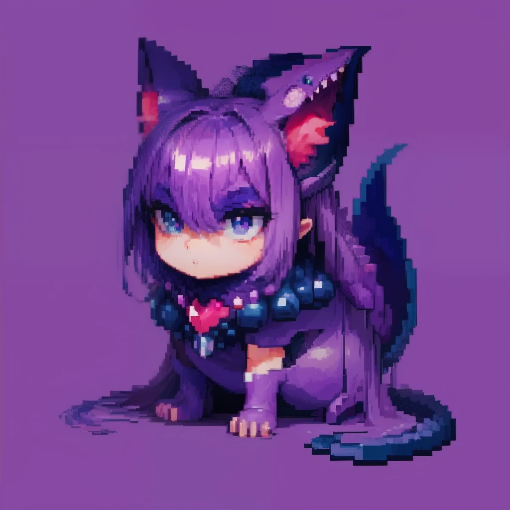 purpleish color、Jewel Monster、Pixel art、simple background