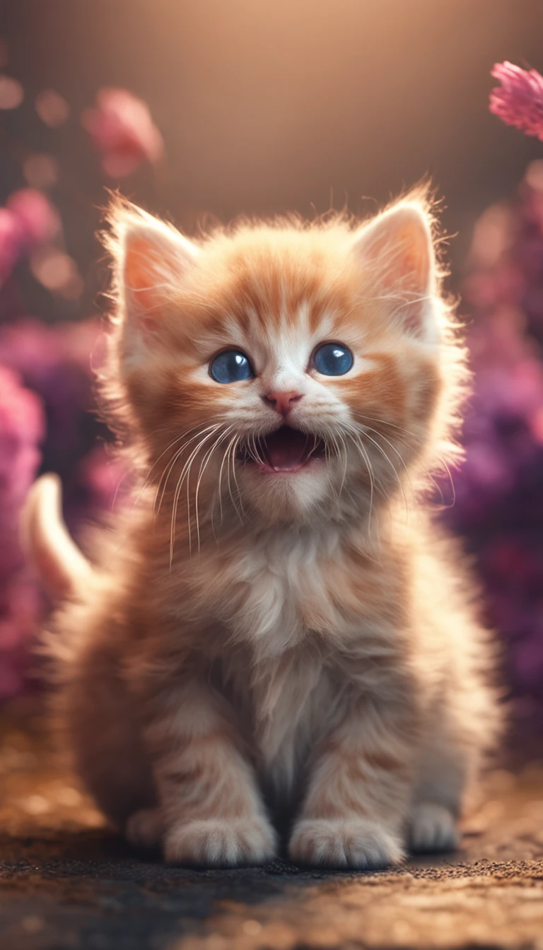 Cute pet，Kittens，play，Clear hair texture，A high resolution