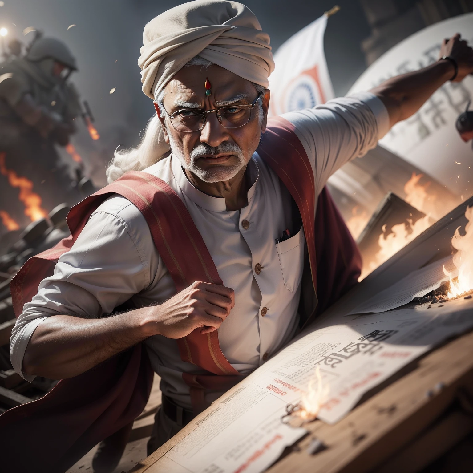 Indian prime minister in war