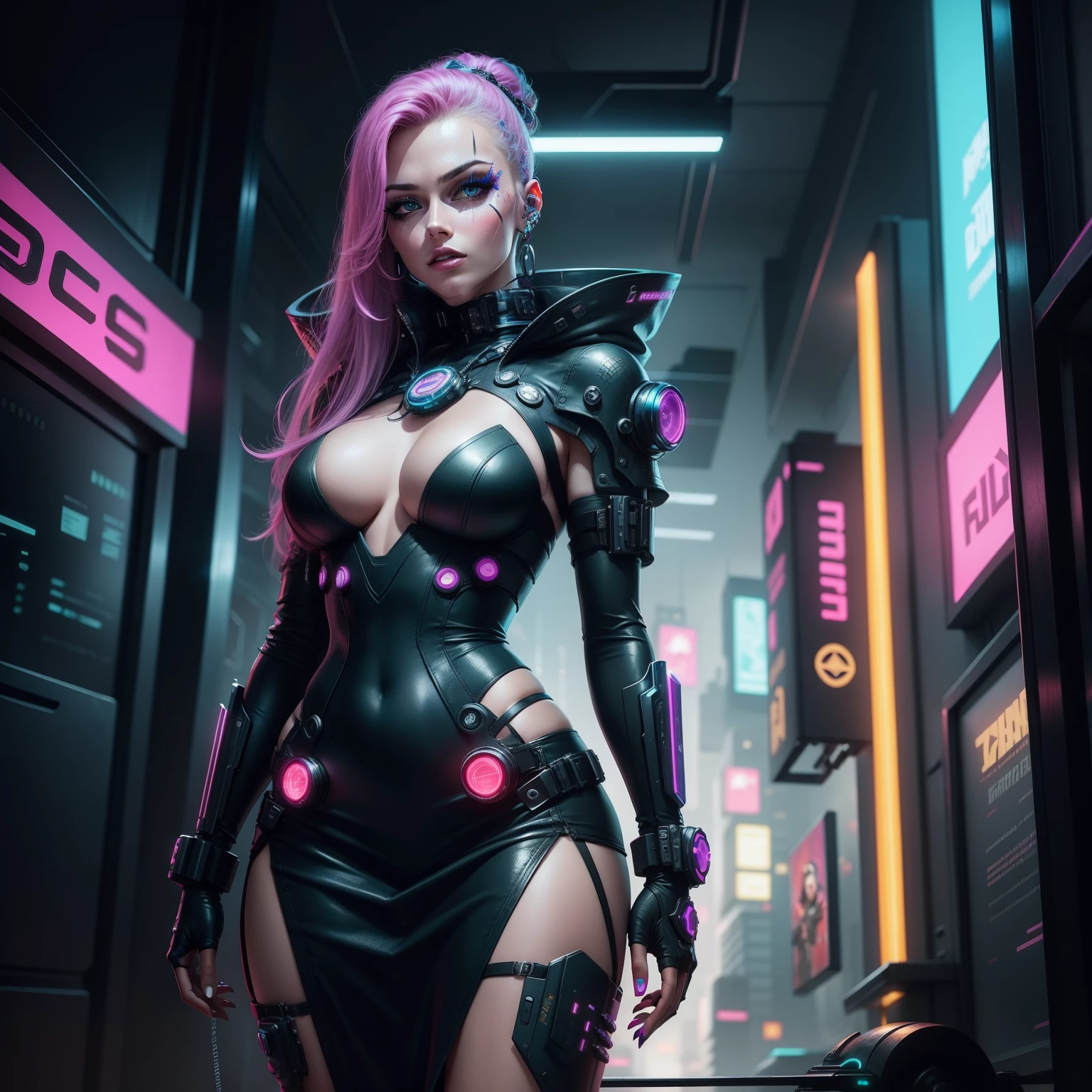 Futuristic cyberpunk lady