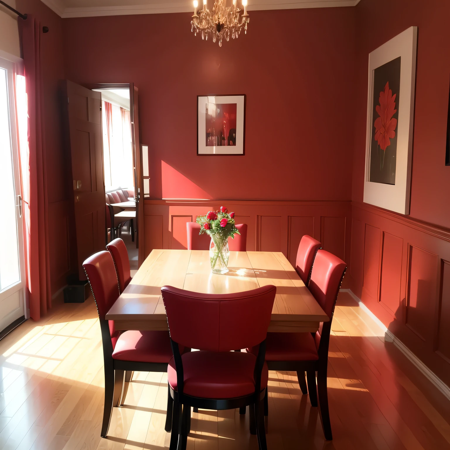 dining room with red walls with Choosing the Right Color Palette